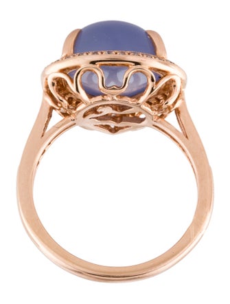 Effy Jewelry 14K 6.74ct Chalcedony and Diamond Cocktail Ring