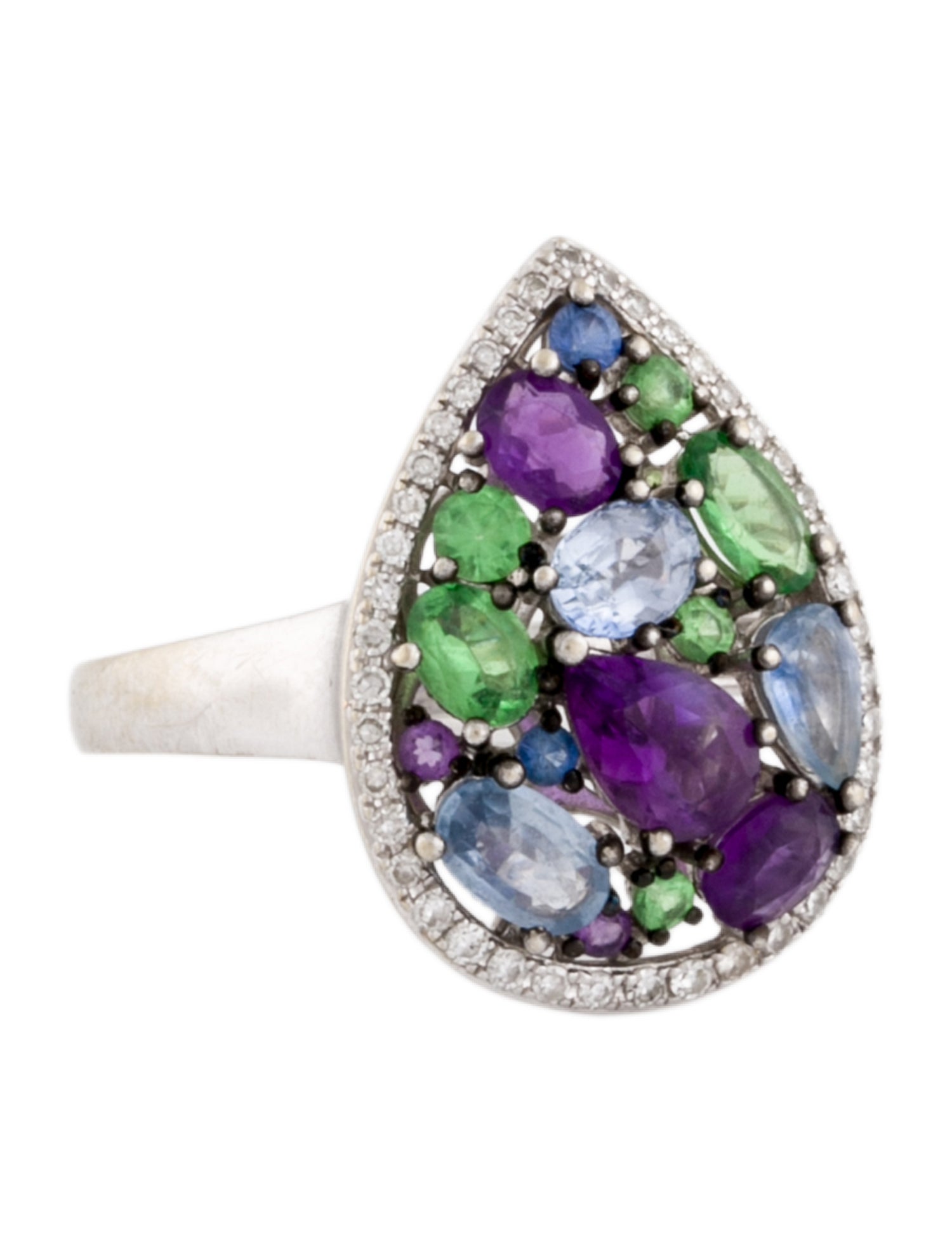 Effy Jewelry 14K Multistone Watercolors Cocktail Ring
