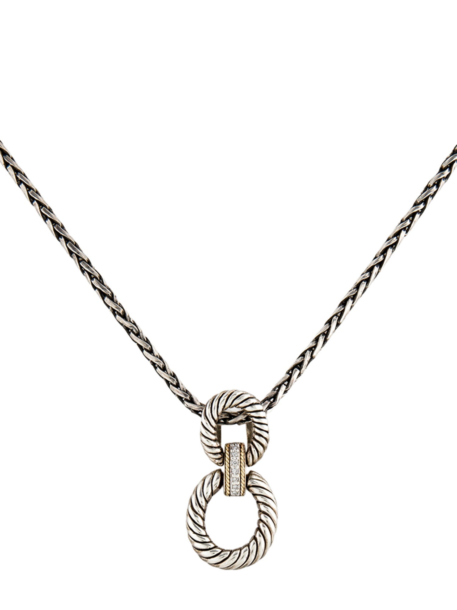 Effy Jewelry Diamond Oval Link Pendant Necklace