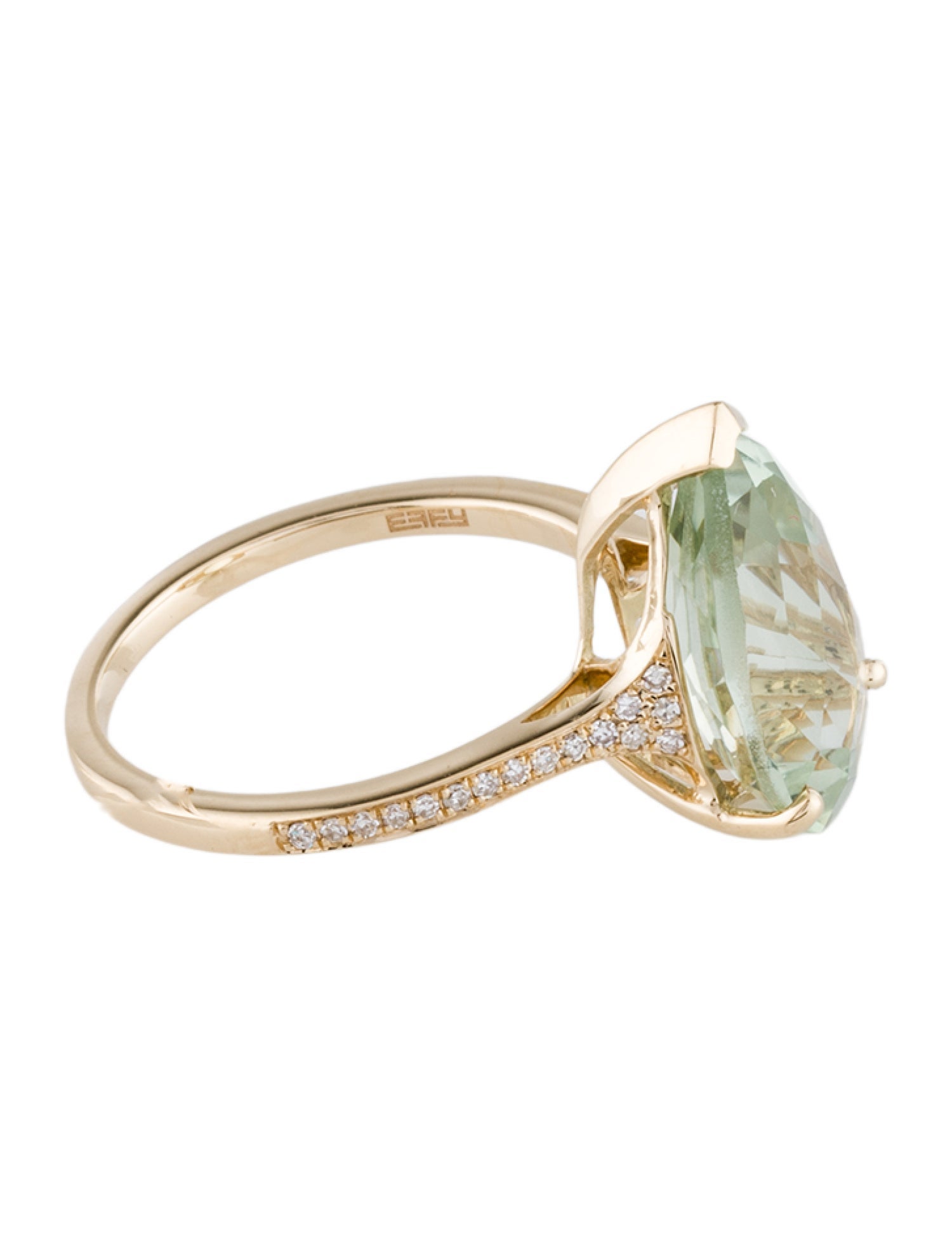 Effy Jewelry 14K Green Amethyst and Diamond Cocktail Ring