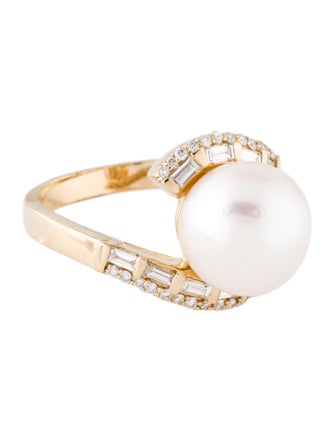 Effy Jewelry 14K Pearl & Diamond Cocktail Ring