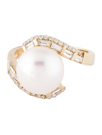 Effy Jewelry 14K Pearl & Diamond Cocktail Ring