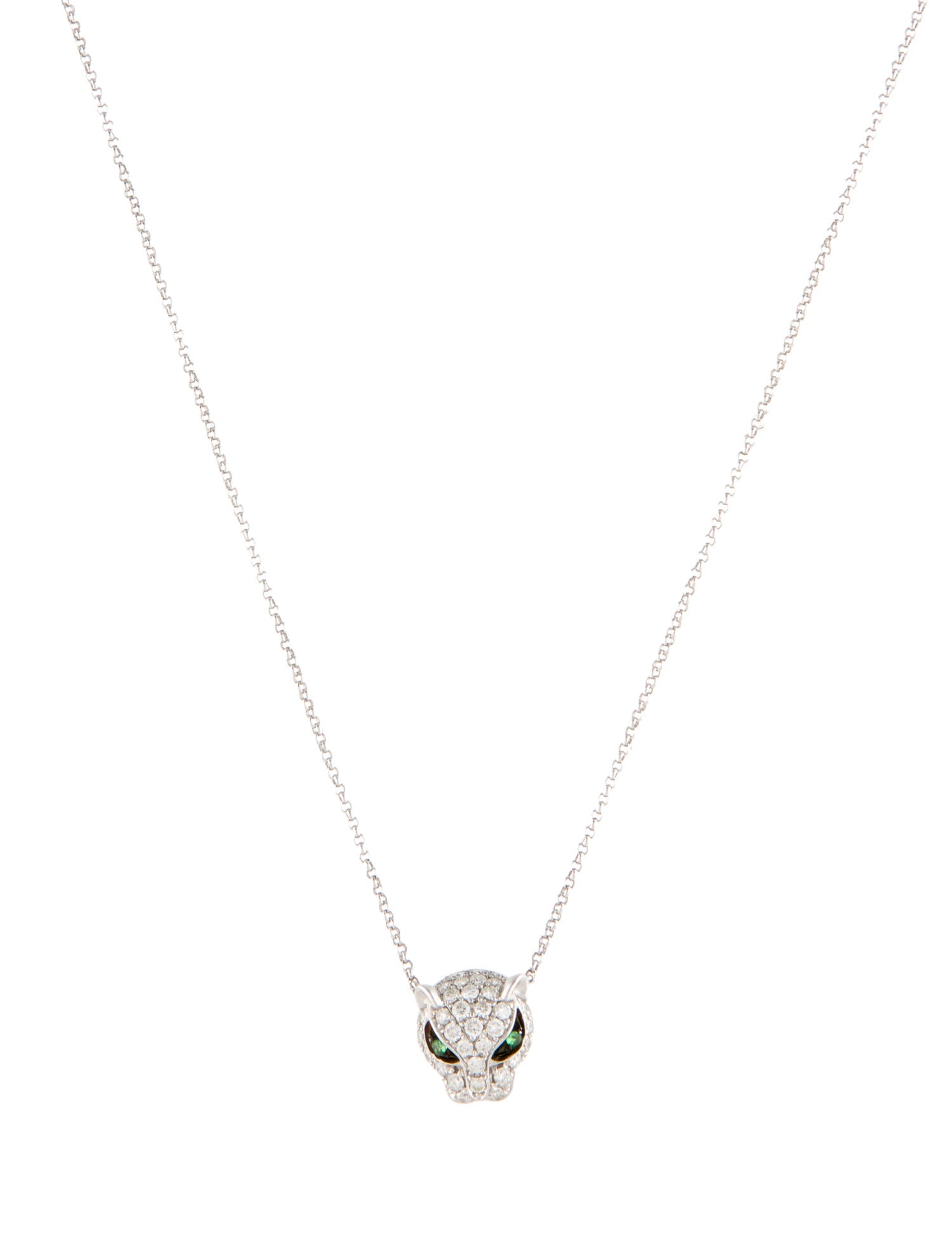 Effy Jewelry 14K Diamond and Tsavorite Panther Pendant Necklace