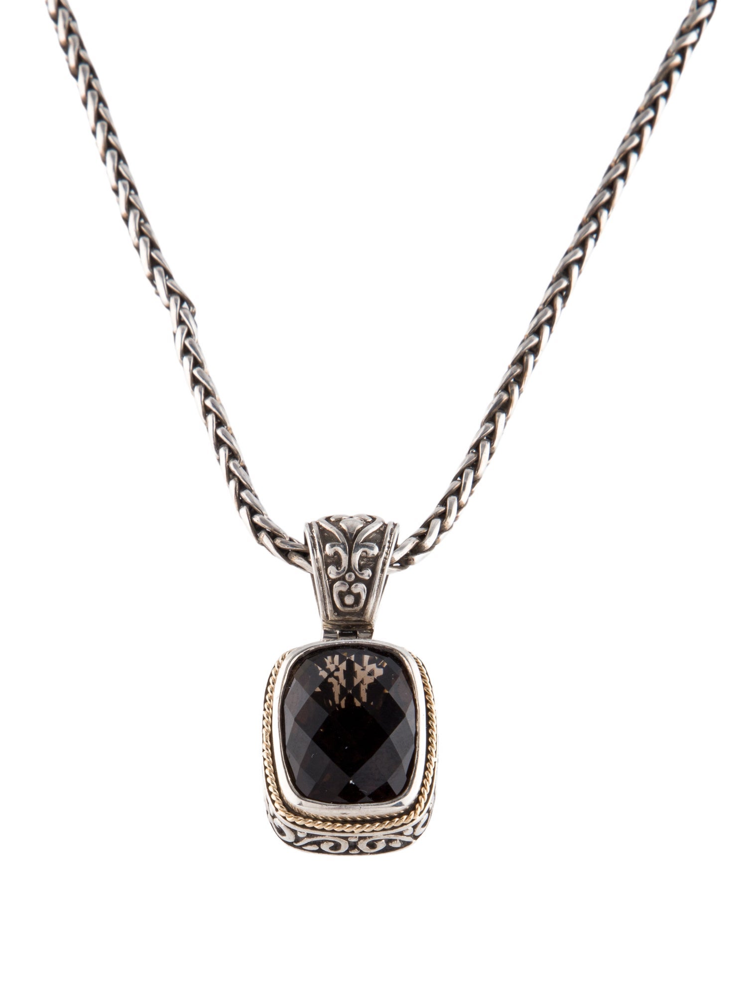 Effy Jewelry Two-Tone Smoky Quartz Pendant Necklace