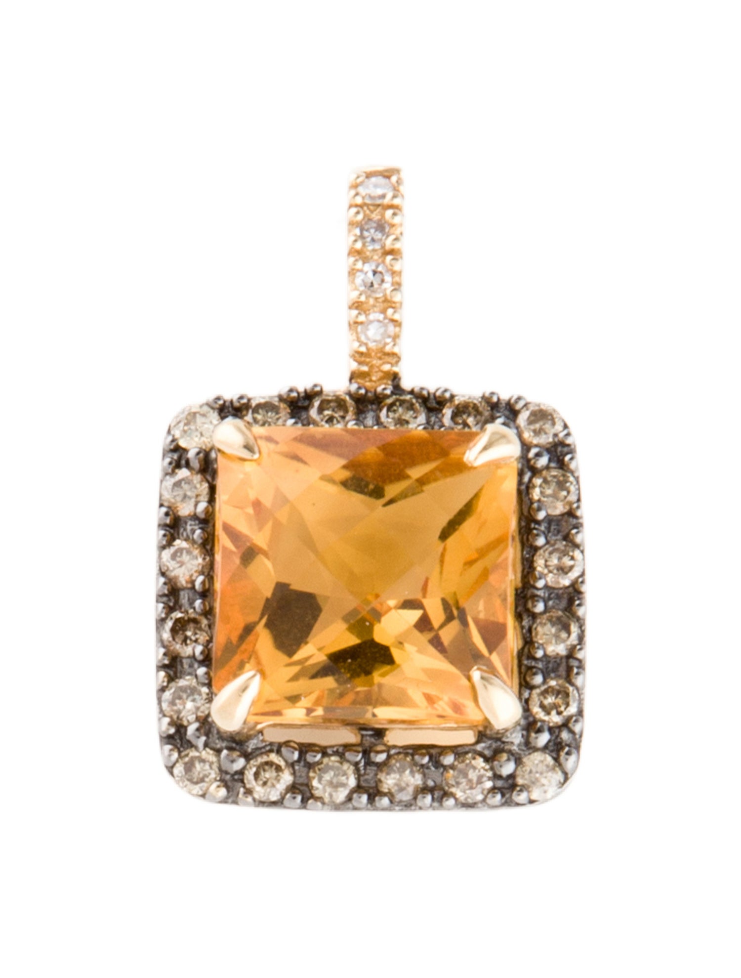 Effy Jewelry 14K Citrine & Diamond Pendant