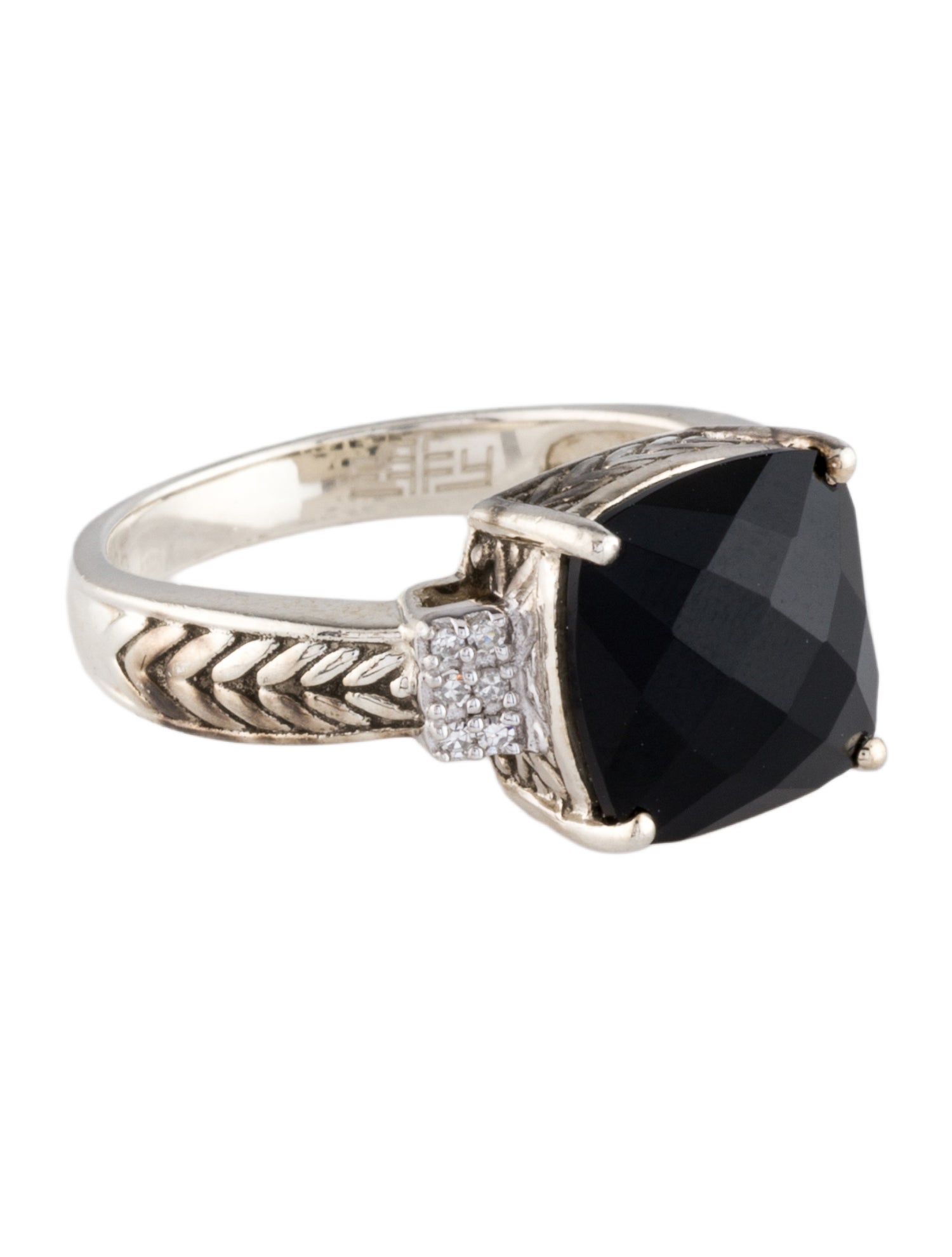 Effy Jewelry Onyx & Diamond Cocktail Ring
