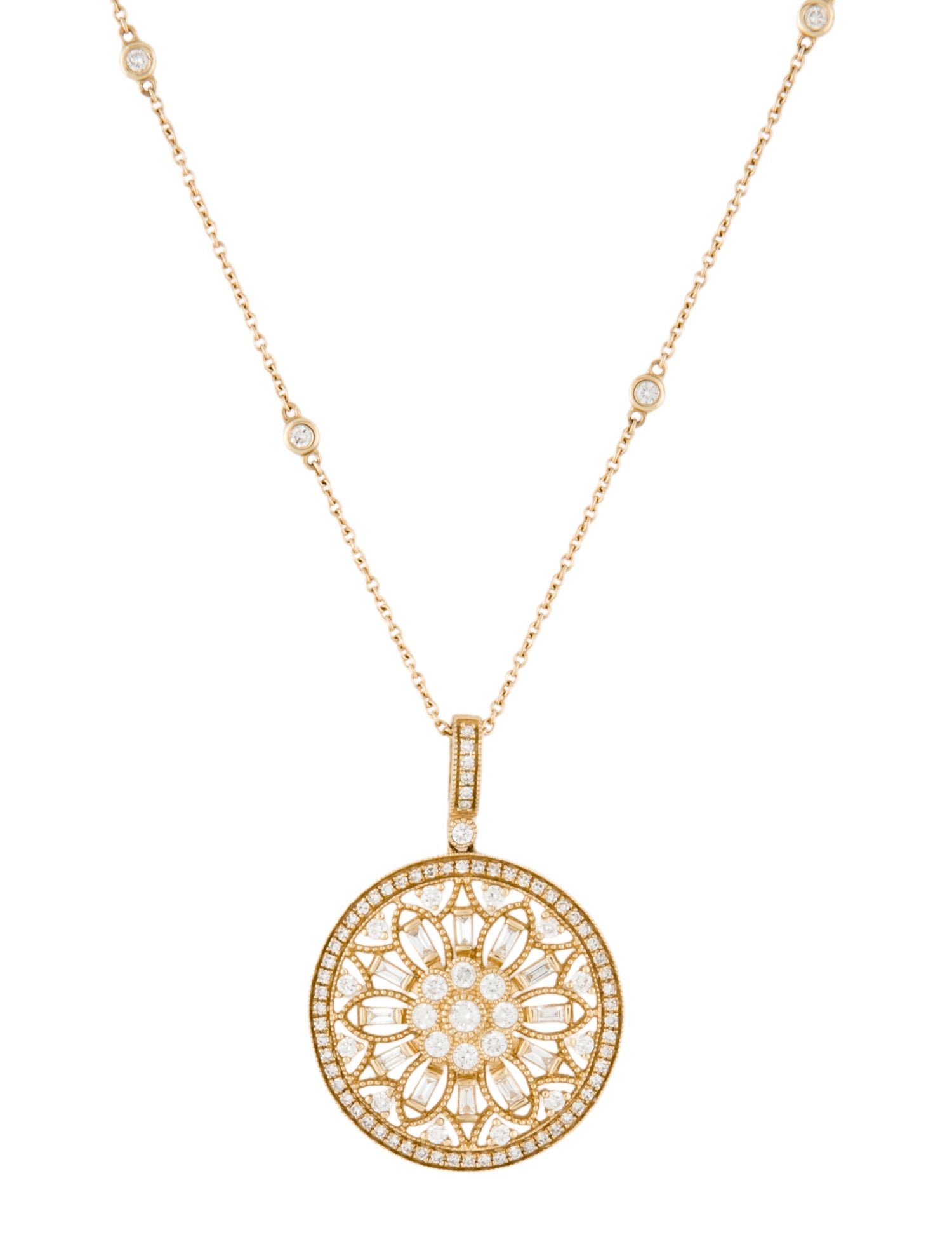 Effy Jewelry 14K Diamond Circle Pendant Necklace