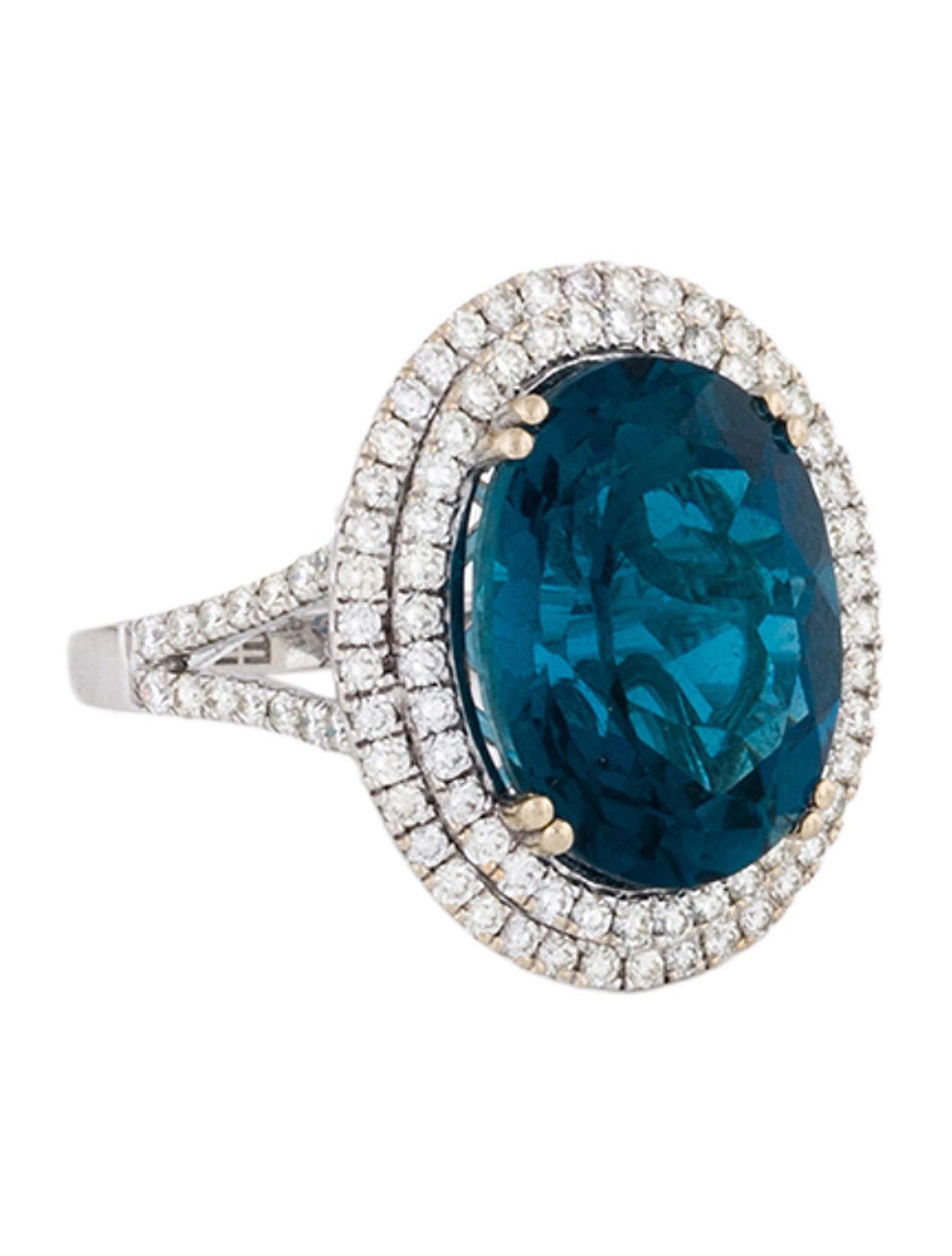 Effy Jewelry 14K 11.57ct Topaz & Diamond Cocktail Ring