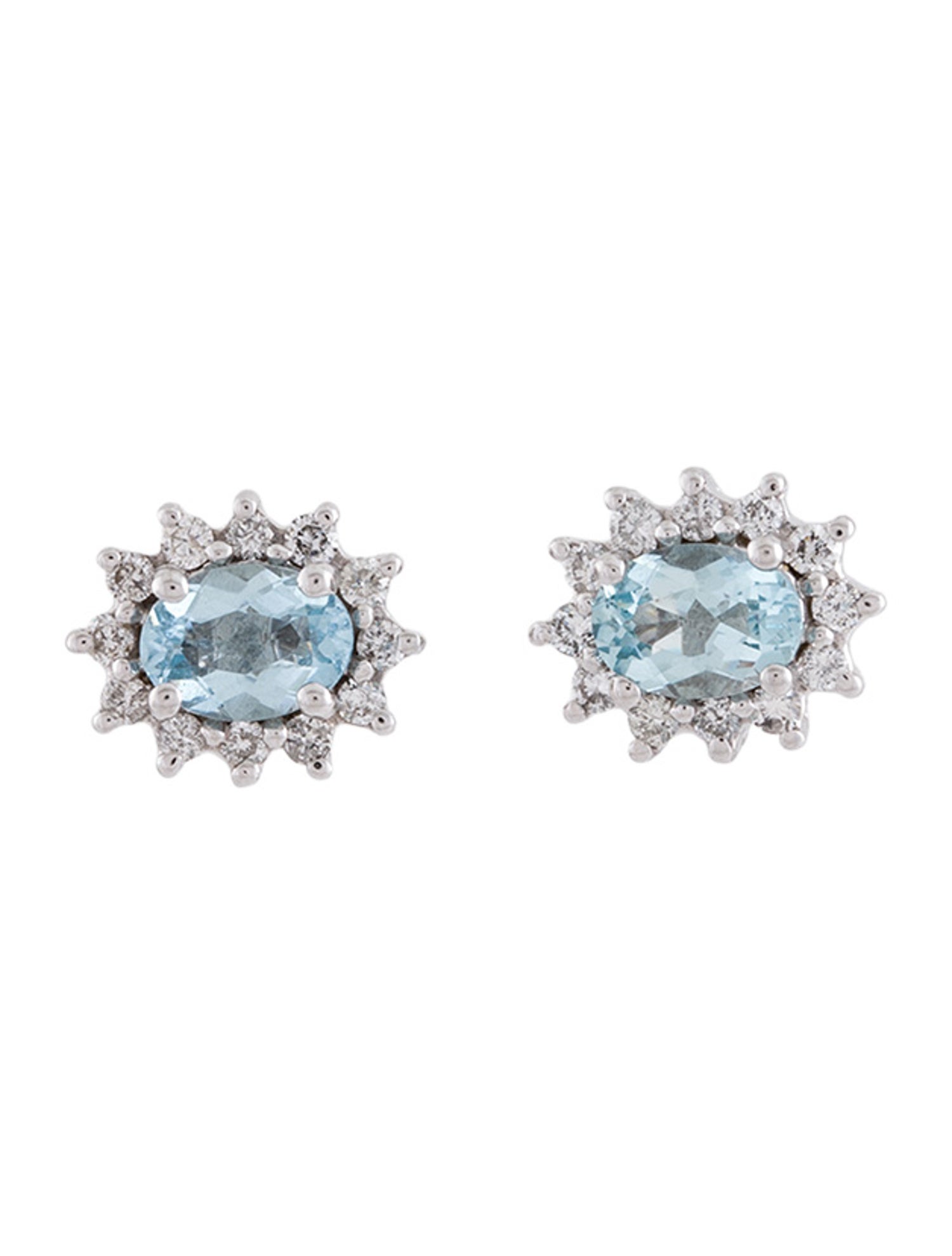Effy Jewelry 14K Aquamarine & Diamond Stud Earrings