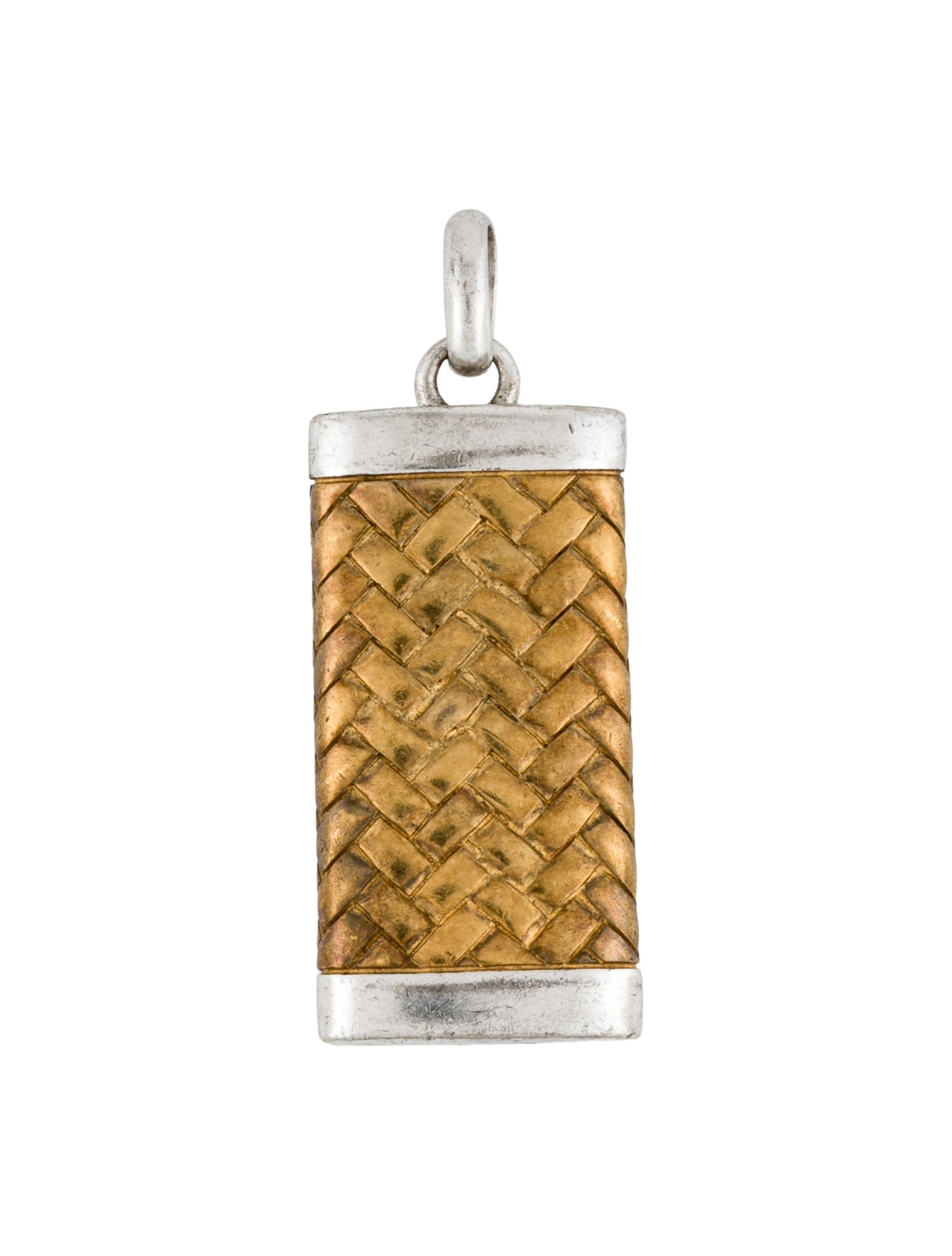 Effy Jewelry Two-Tone Woven Dog Tag Pendant