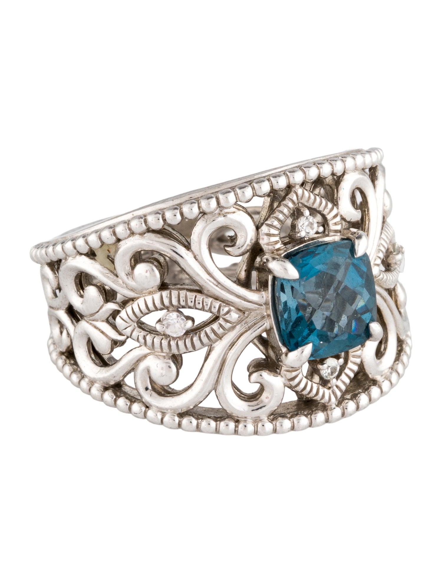 Effy Jewelry Topaz & Sapphire Cocktail Ring