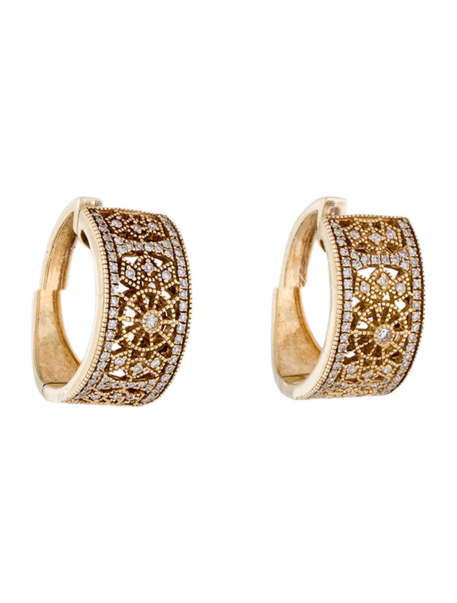 Effy Jewelry 14K Diamond Hoop Earrings