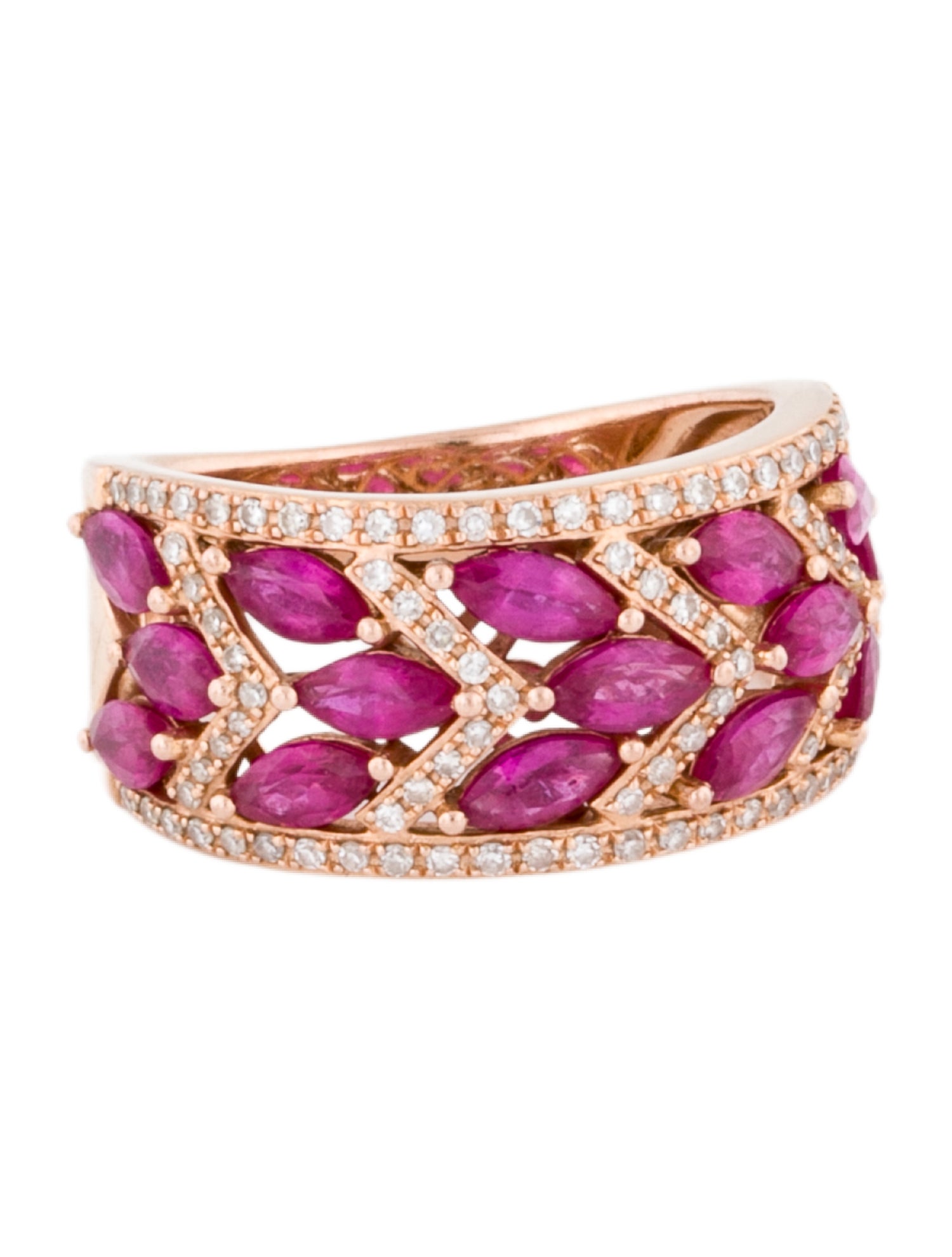 Effy Jewelry 14K 2.65ctw Ruby & Diamond Band Ring
