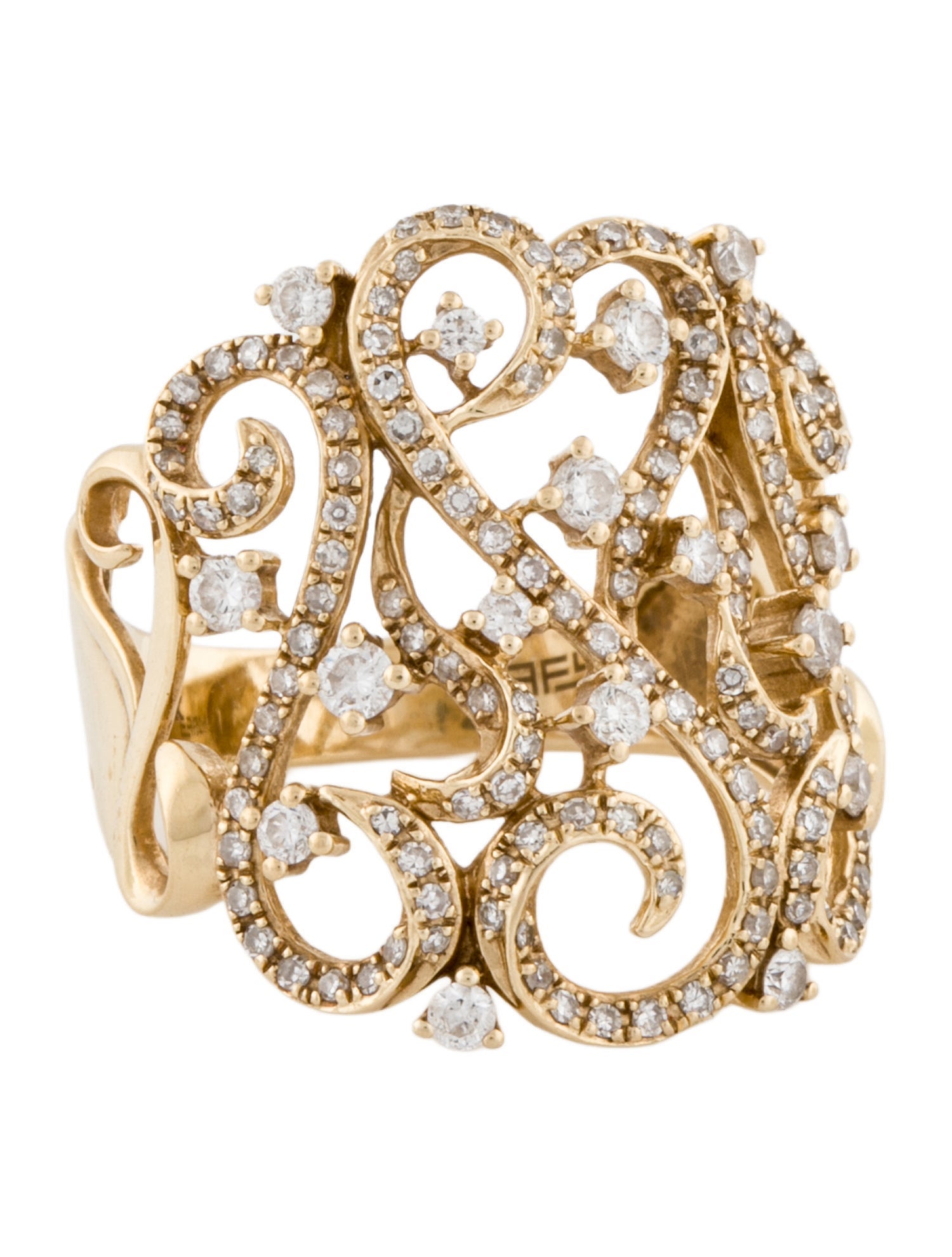 Effy Jewelry 14K Diamond D'Oro Filigree Ring
