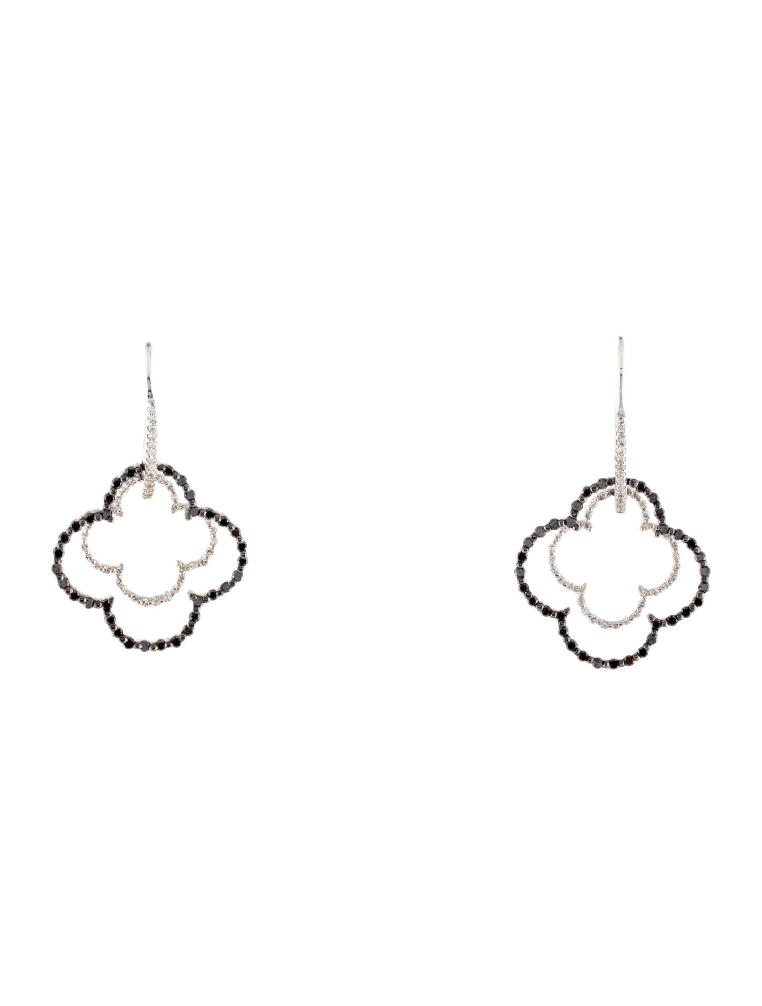 Effy Jewelry 14K Diamond Quatrefoil Drop Earrings