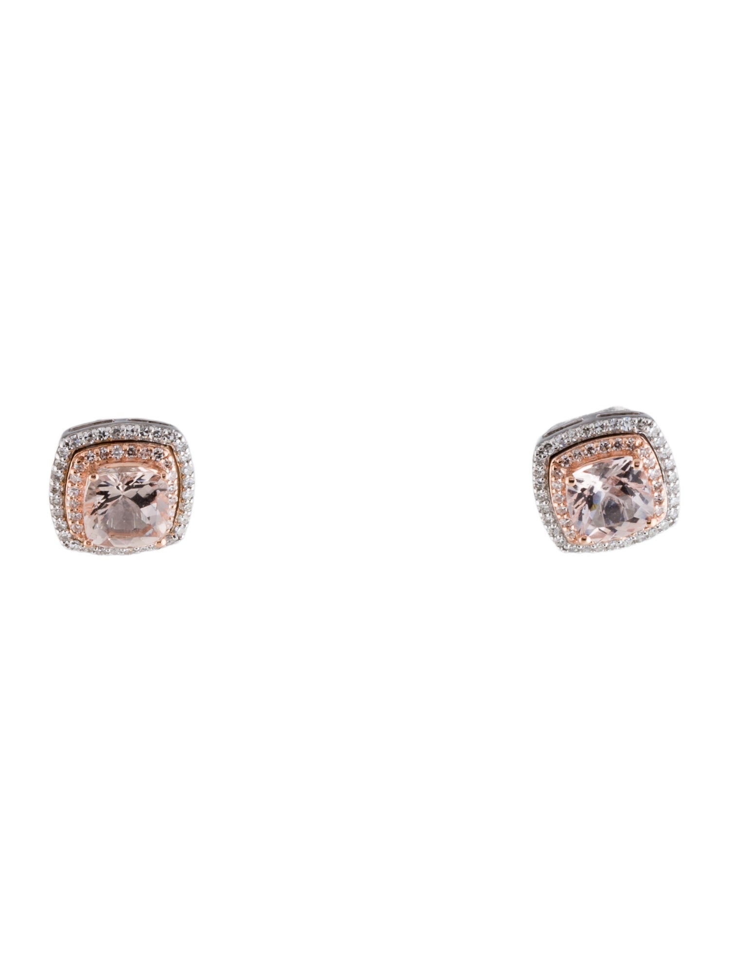 Effy Jewelry 14K Morganite & Diamond Stud Earrings