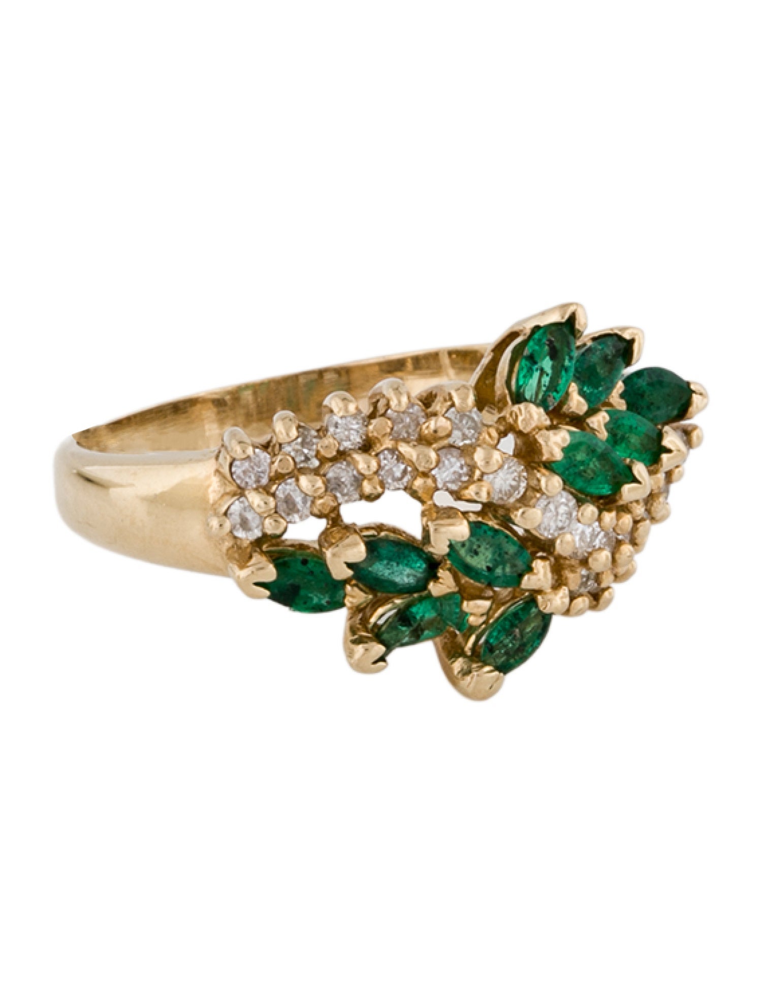 Effy Jewelry 14K Emerald & Diamond Cocktail Ring