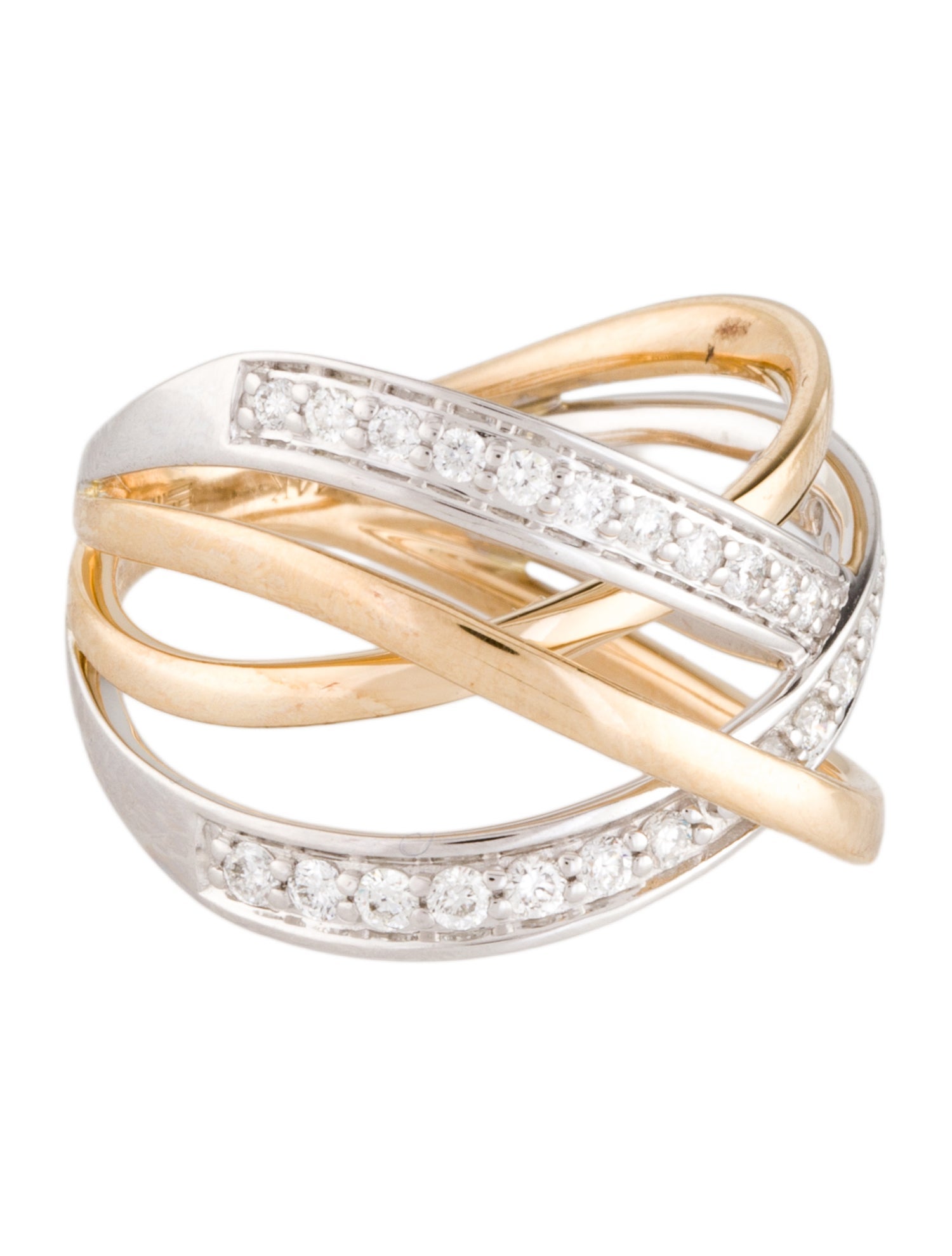 Effy Jewelry 14K Diamond Criss Cross Cocktail Ring