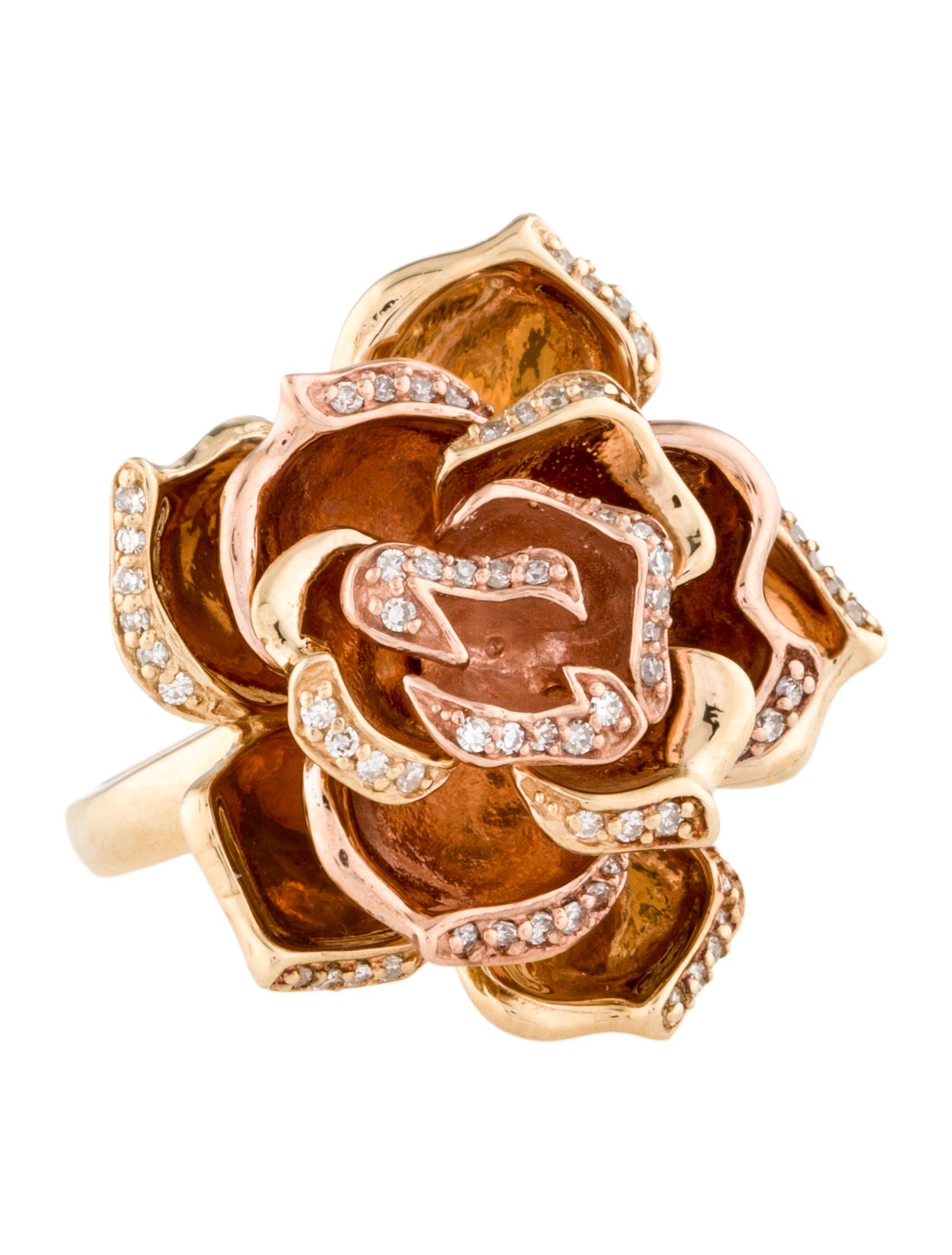 Effy Jewelry 14K Diamond Floral Cocktail Ring