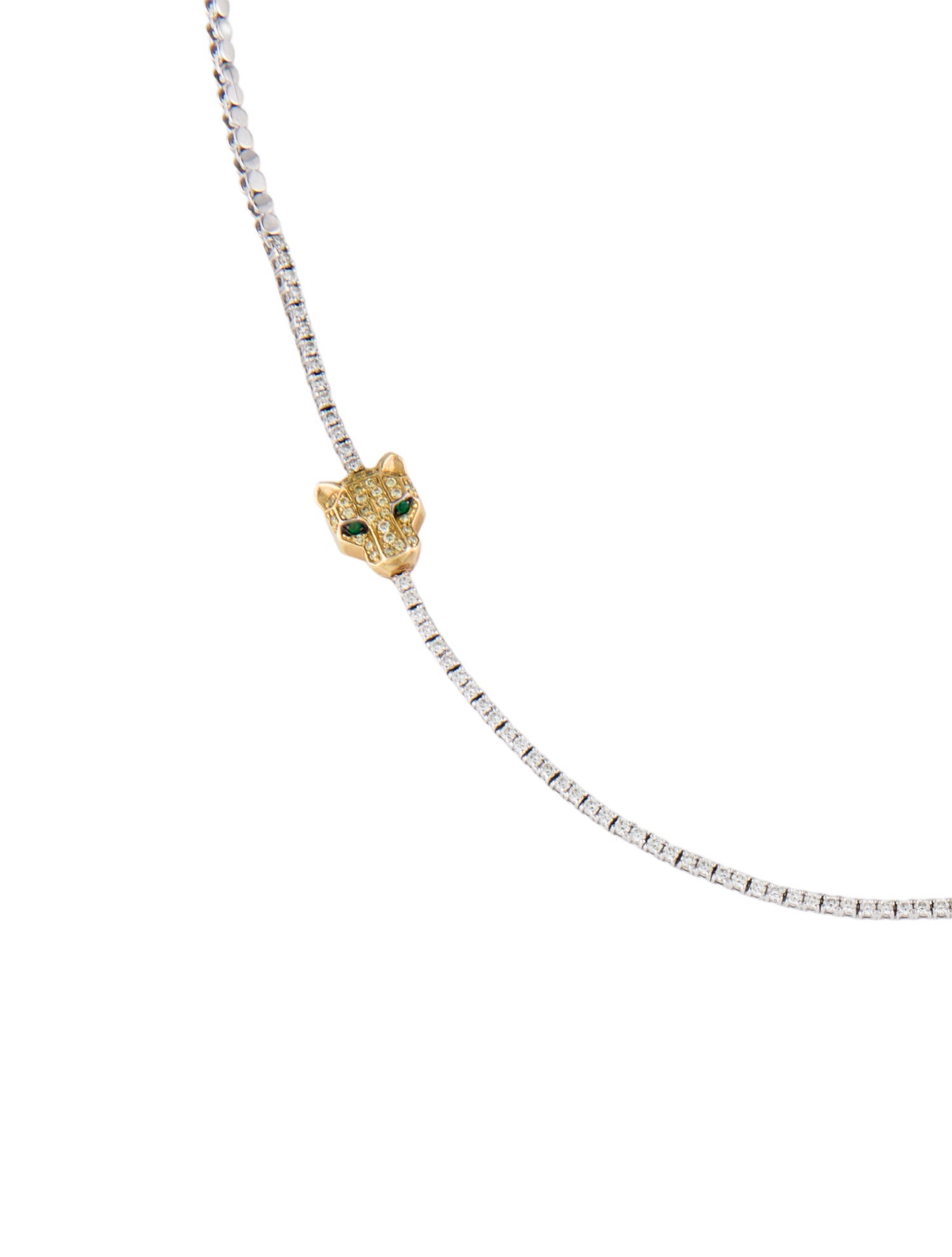 Effy Jewelry 14K Emerald & Diamond Panther Station Necklace