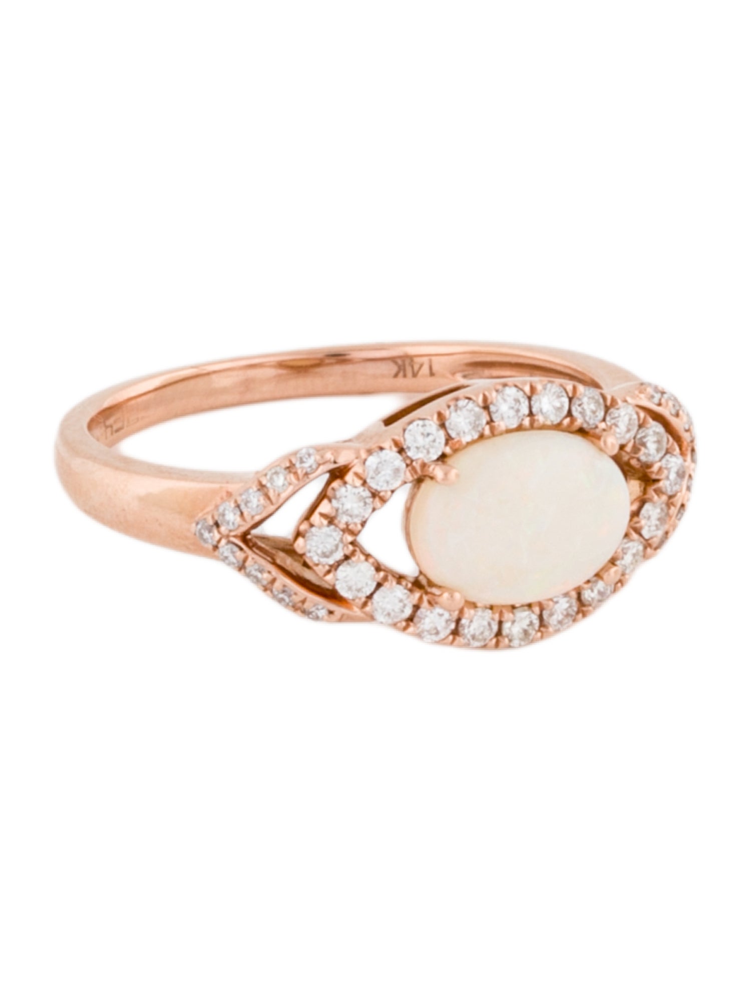 Effy Jewelry 14K Opal & Diamond Evil Eye Cocktail Ring