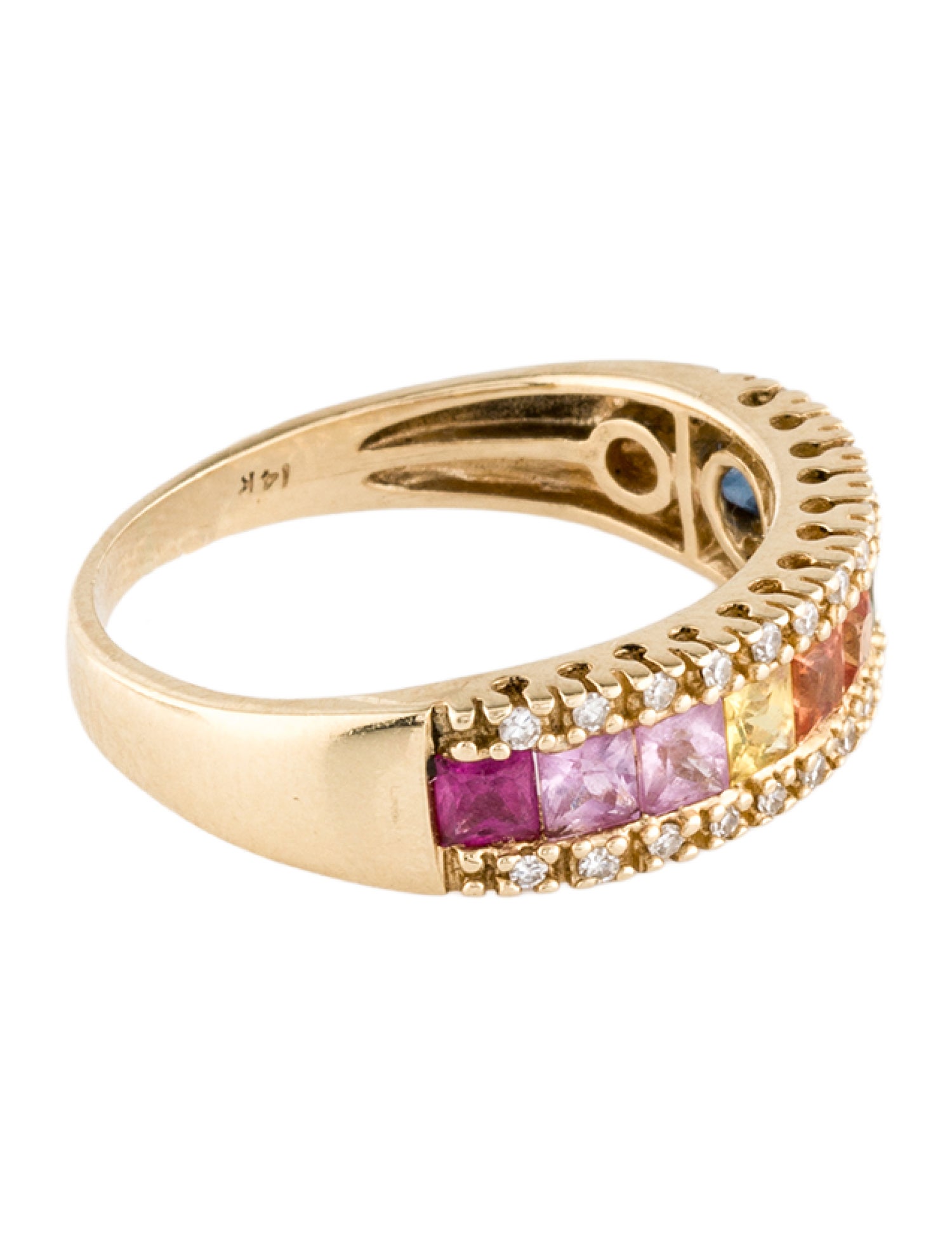 Effy Jewelry 14K 1.40ctw Sapphire & Diamond Band