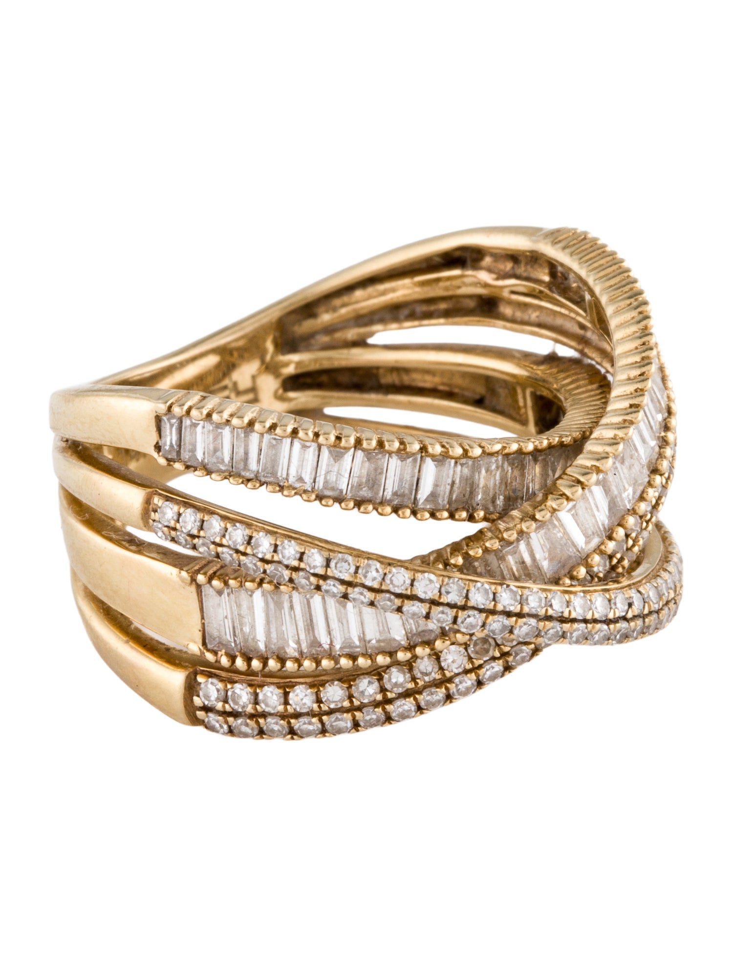 Effy Jewelry 14K 1.15ctw Diamond Crossover Band