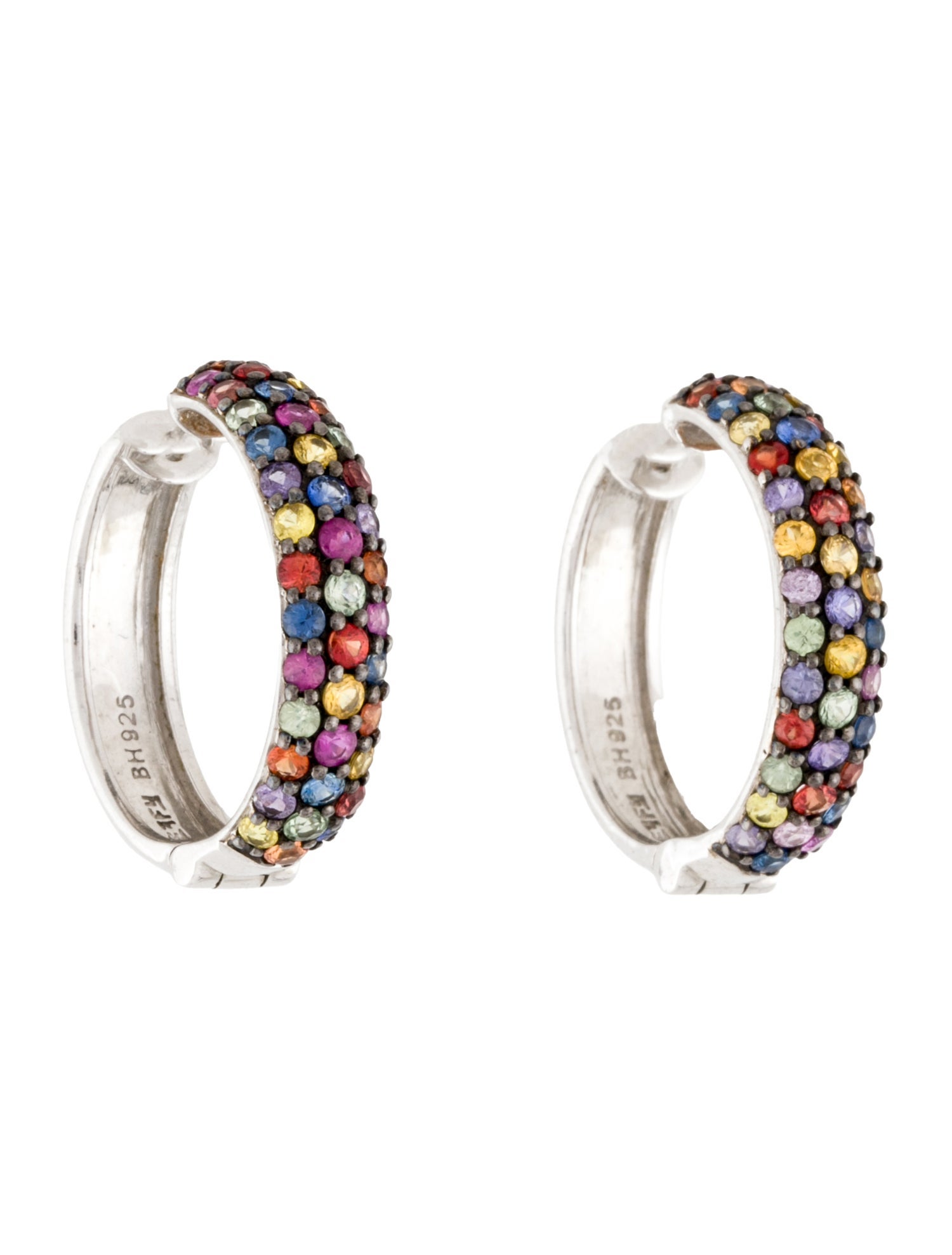Effy Jewelry Sapphire & Ruby Splash Hoop Earrings