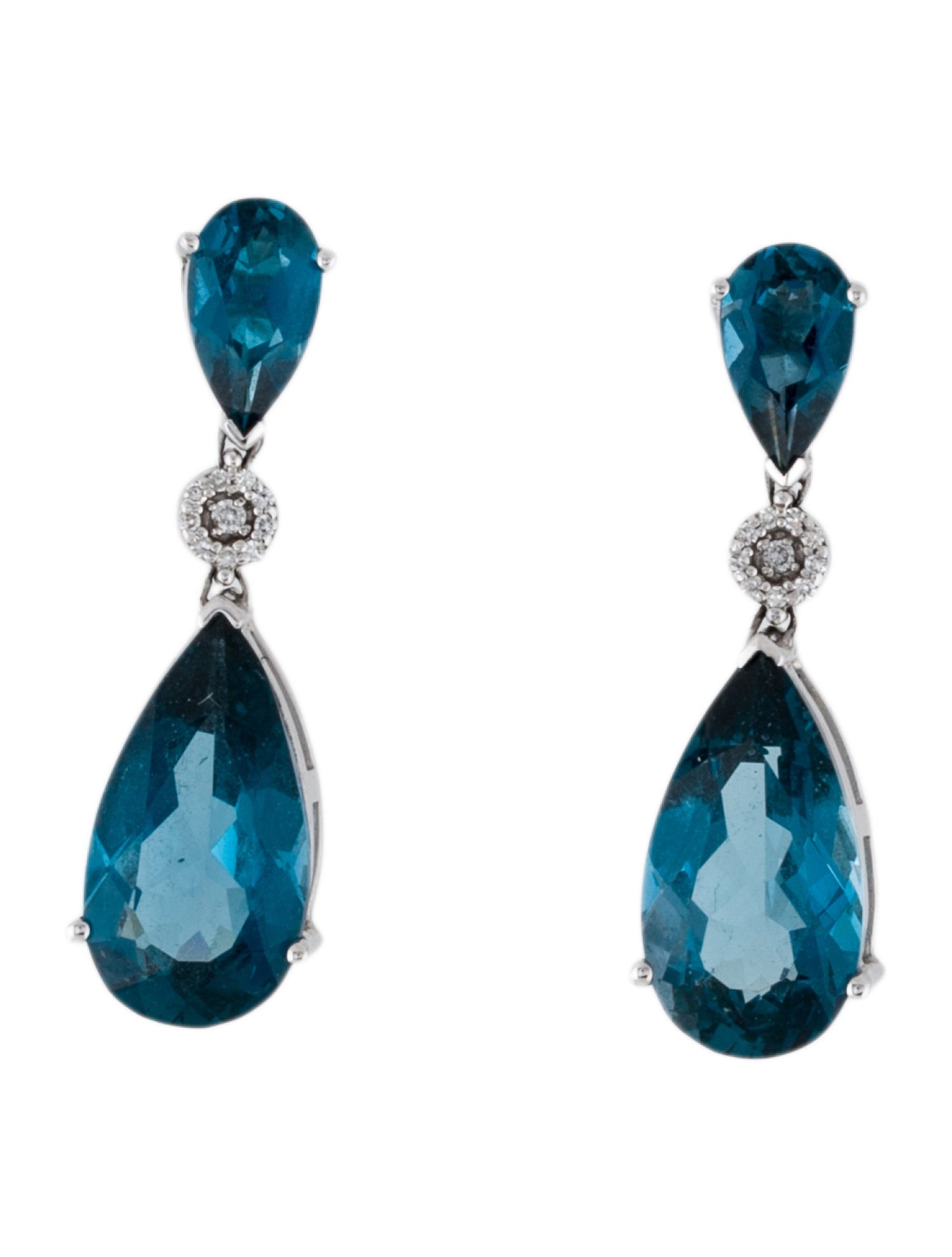 Effy Jewelry 14K Topaz & Diamond Drop Earrings