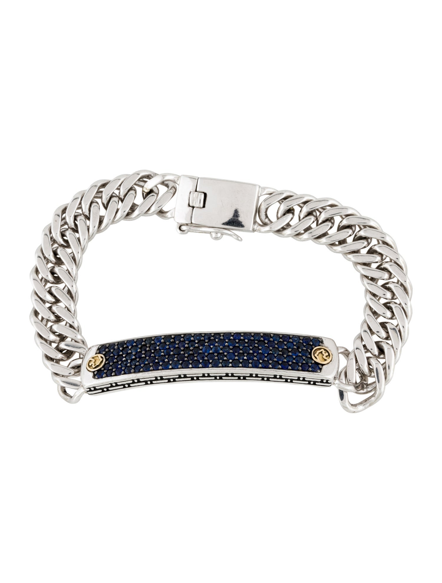 Effy Jewelry Sapphire ID Tag Chain Bracelet