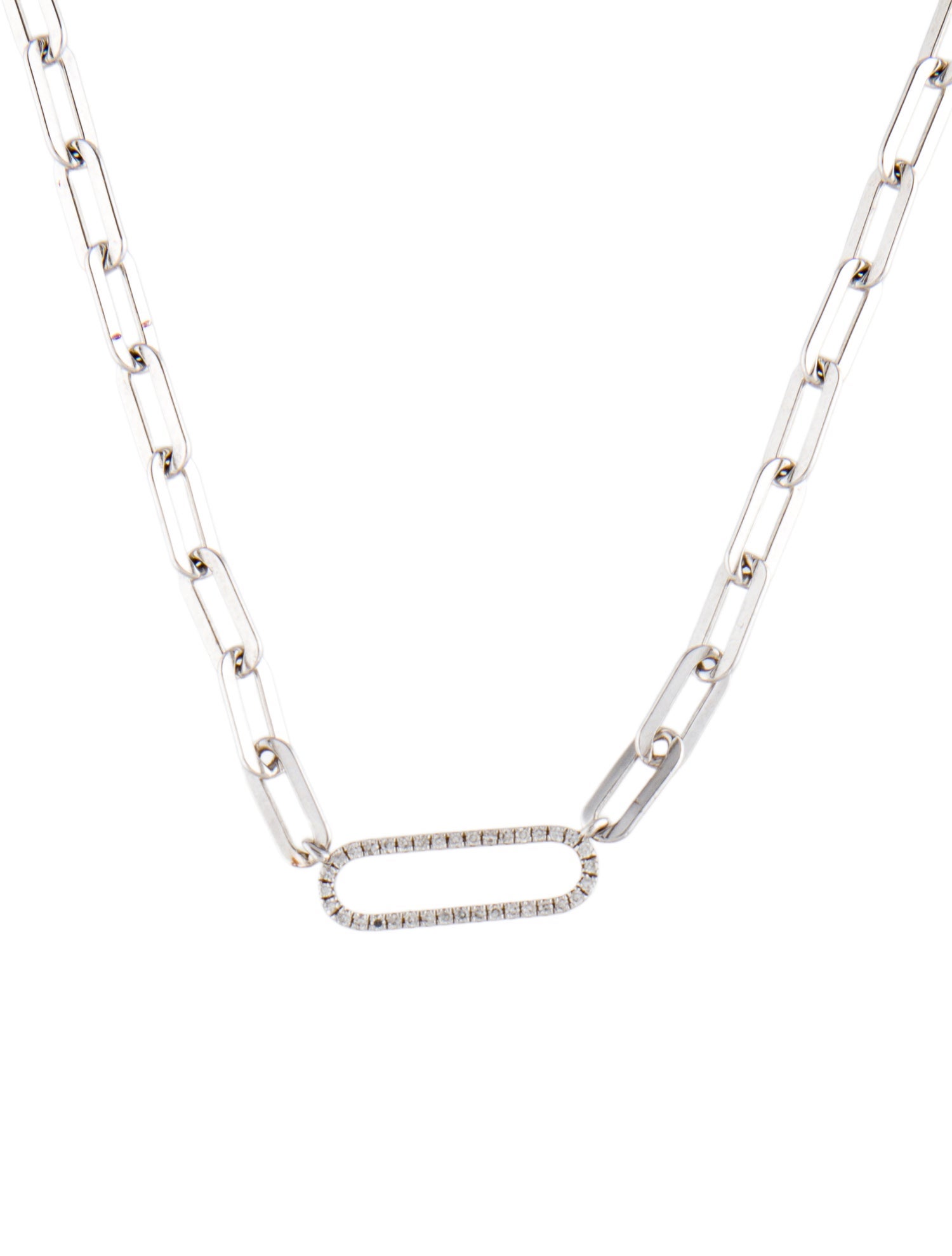 Effy Jewelry Diamond Oval Link Paperclip Chain Necklace