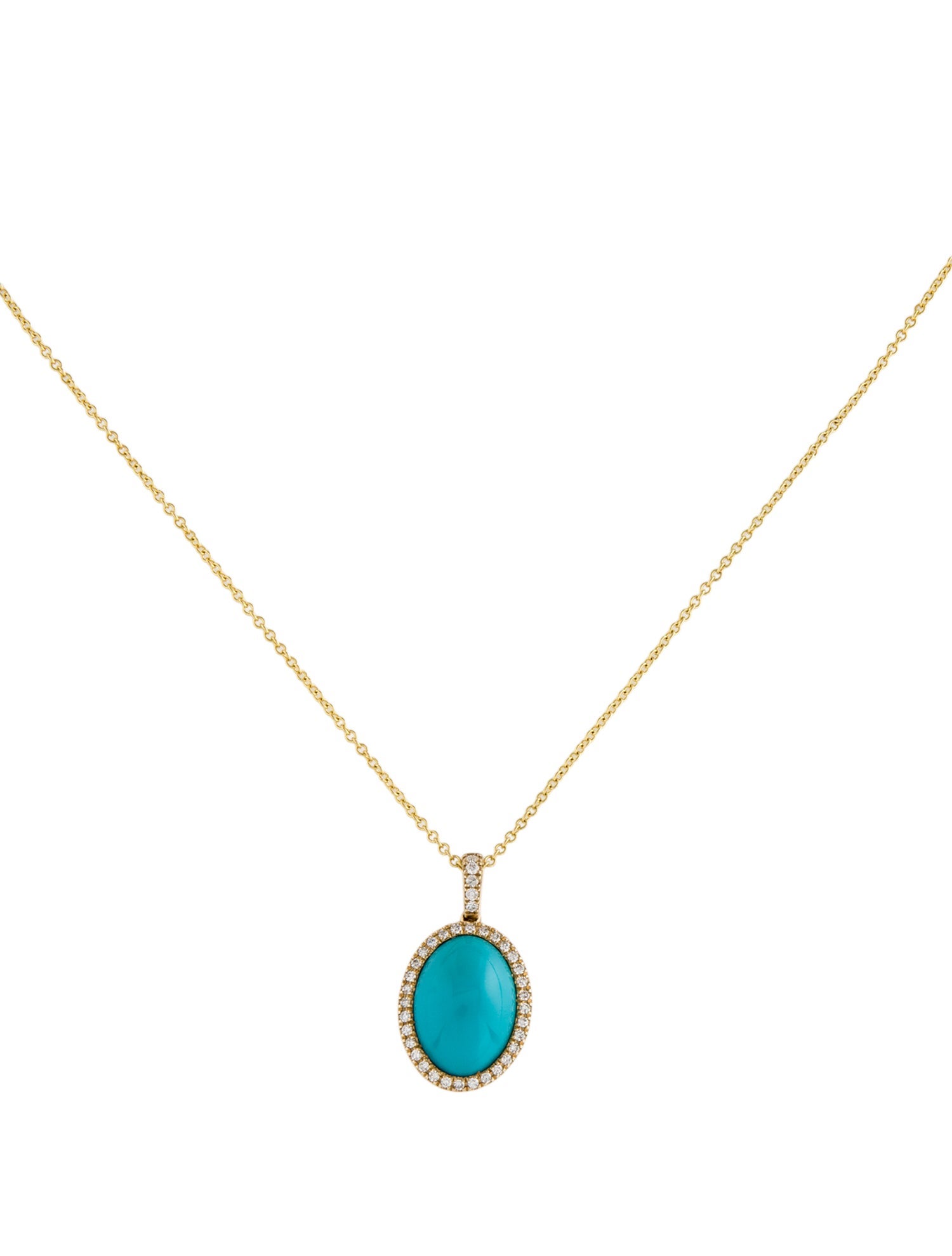 Effy Jewelry 14K Turquoise & Diamond Pendant Necklace