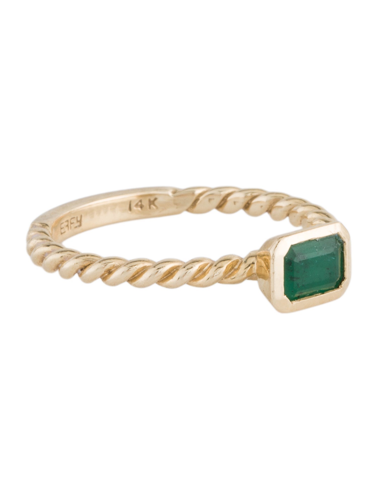 Effy Jewelry 14K Emerald Solitaire Cocktail Ring