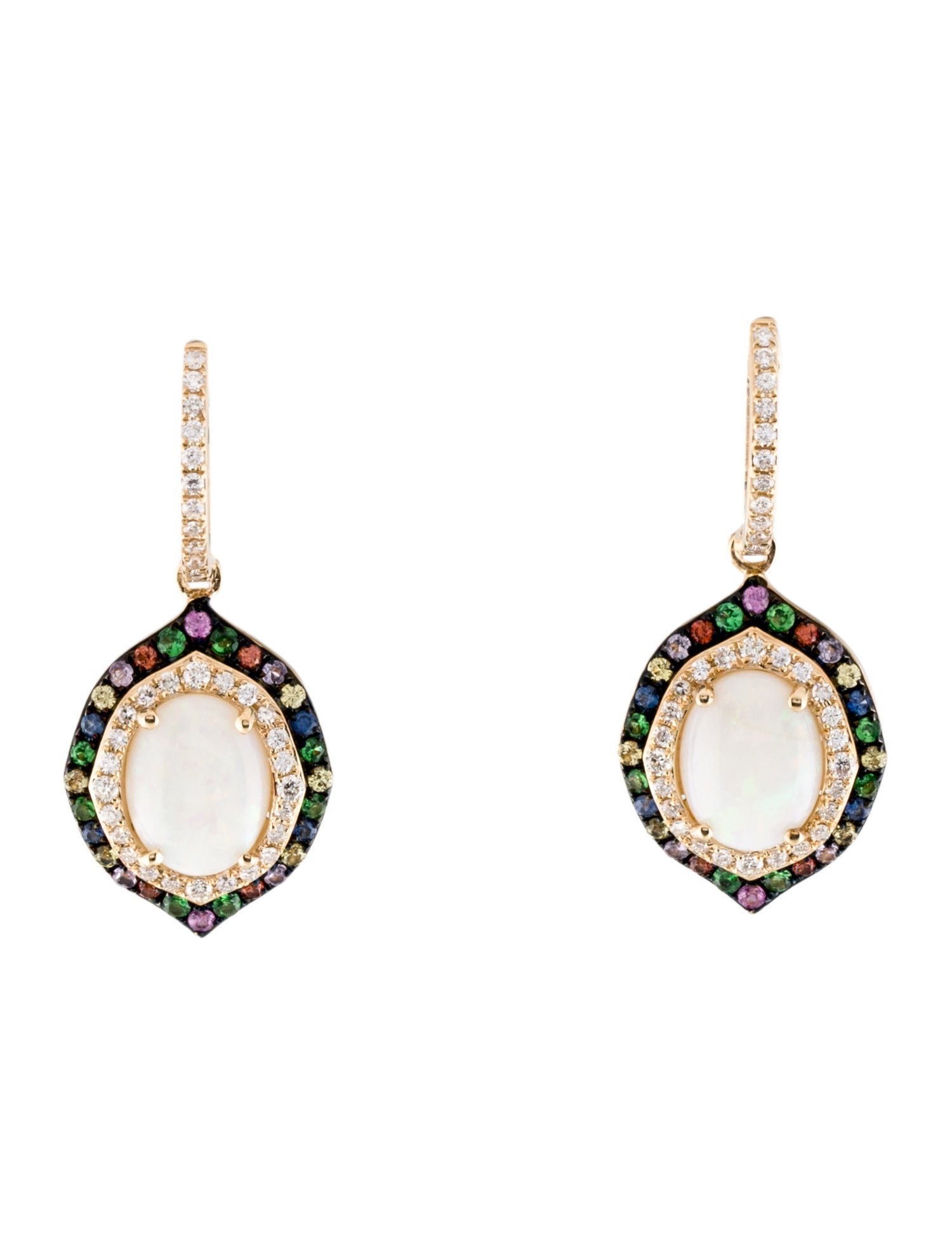 Effy Jewelry 14K Multistone & Diamond Drop Huggie Earrings