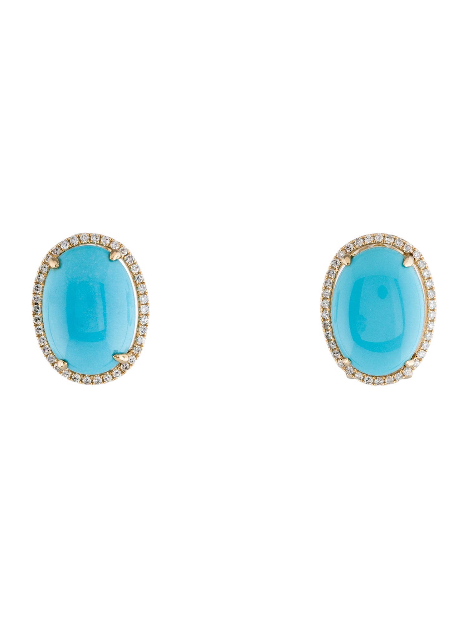 Effy Jewelry 14K Turquoise & Diamond Earclip Earrings