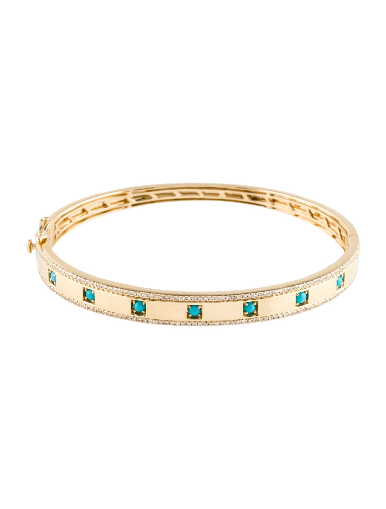 Effy Jewelry 14K Turquoise & Diamond Bangle Bracelet