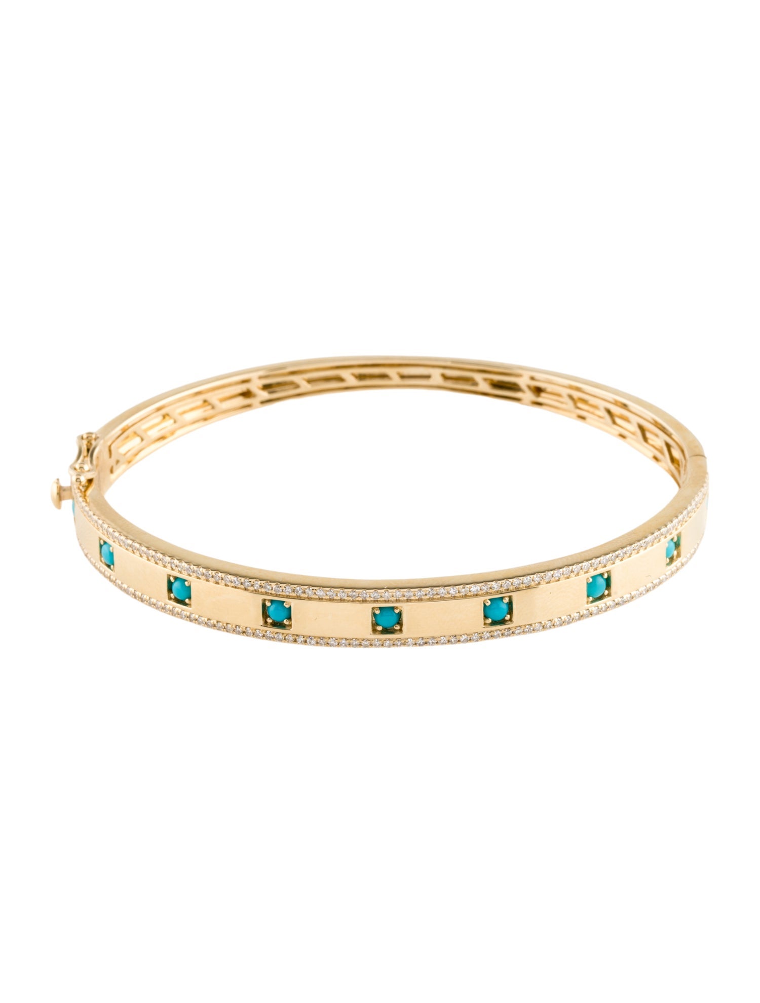 Effy Jewelry 14K Turquoise & Diamond Bangle Bracelet