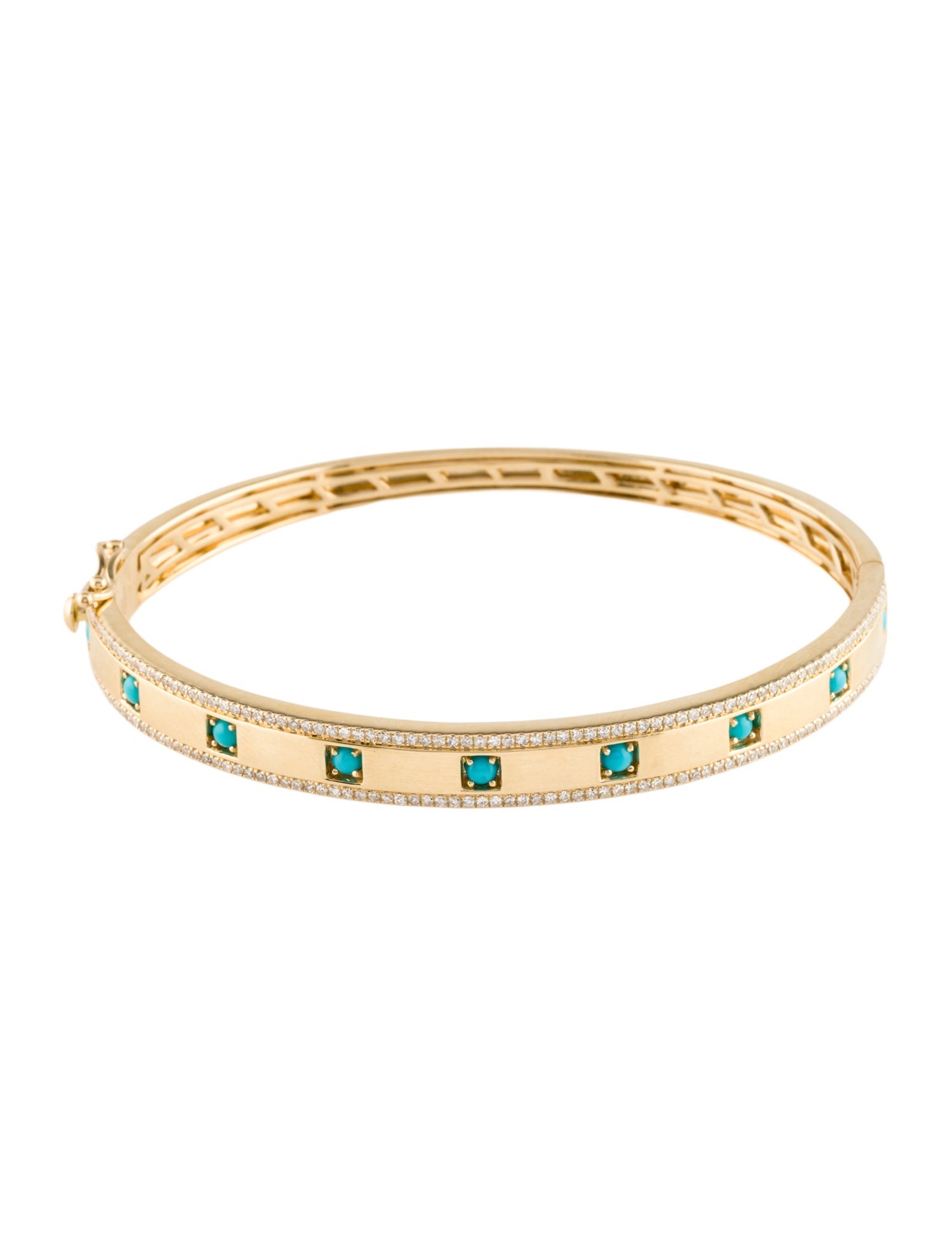 Effy Jewelry 14K Turquoise & Diamond Bangle Bracelet
