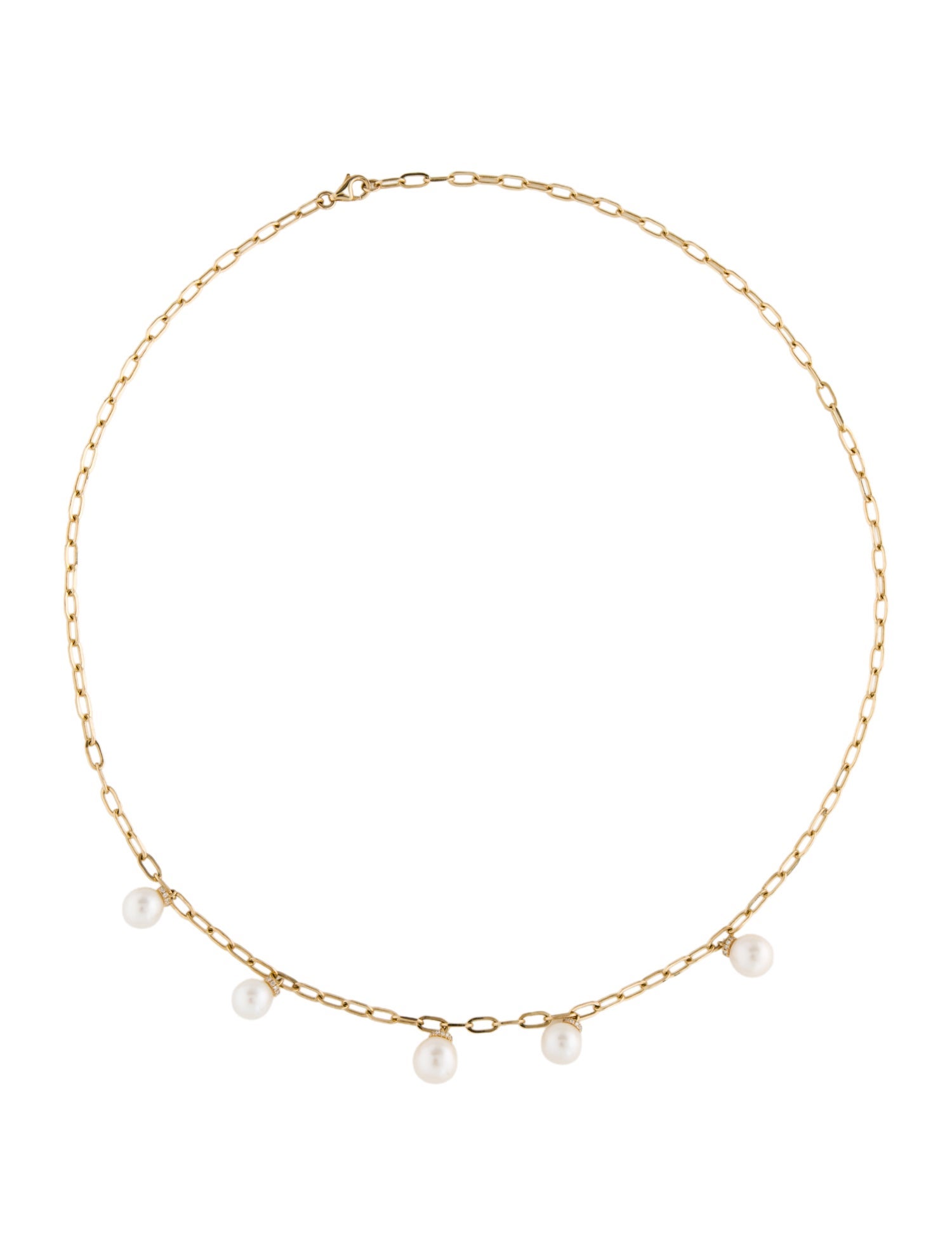 Effy Jewelry 14K Pearl & Diamond Station Necklace