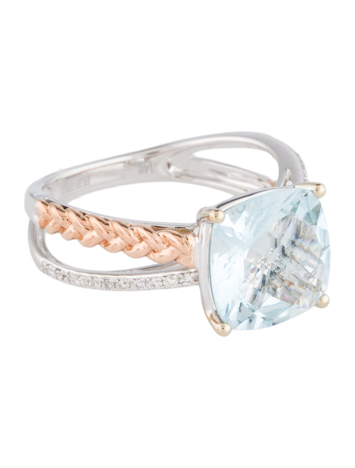 Effy Jewelry 14K Aquamarine & Diamond Cocktail Ring