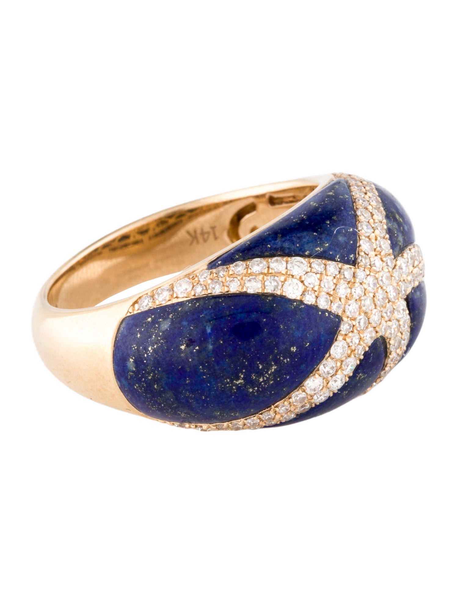 Effy Jewelry 14K Diamond & Lapis Cocktail Ring