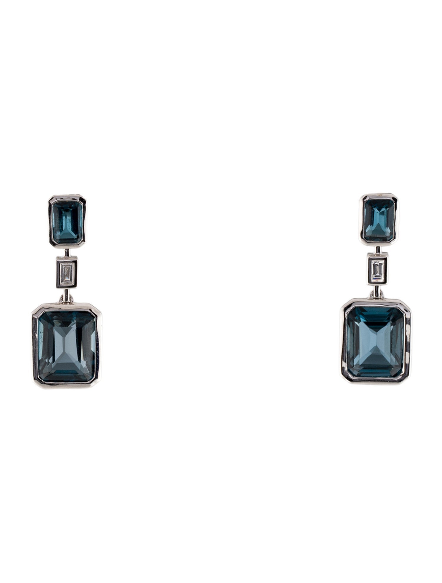 Effy Jewelry 14K 8.12ctw Topaz & Diamond Drop Earrings