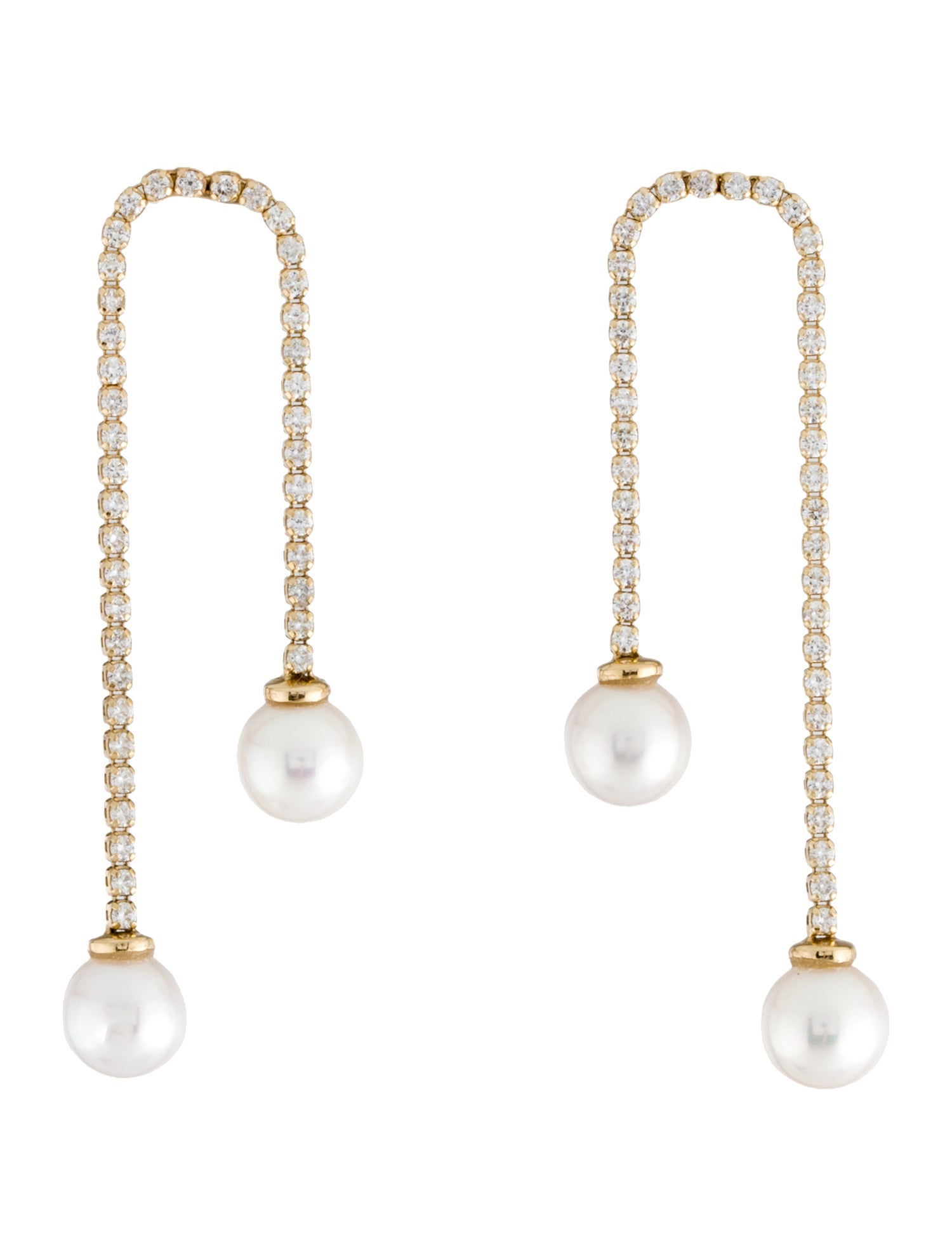 Effy Jewelry 14K Pearl & Diamond Drop Earrings