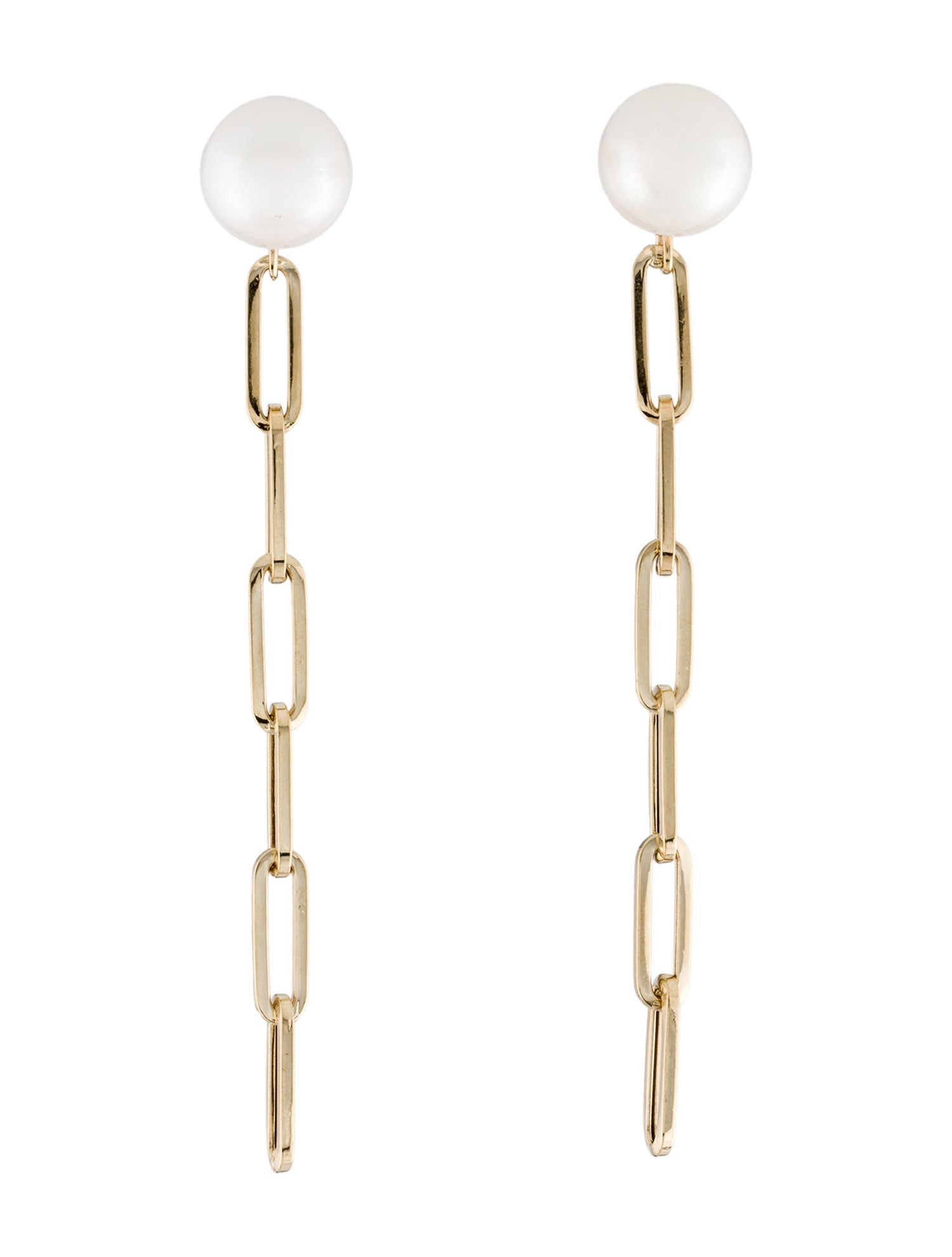 Effy Jewelry 14K Pearl Paperclip Drop Earrings