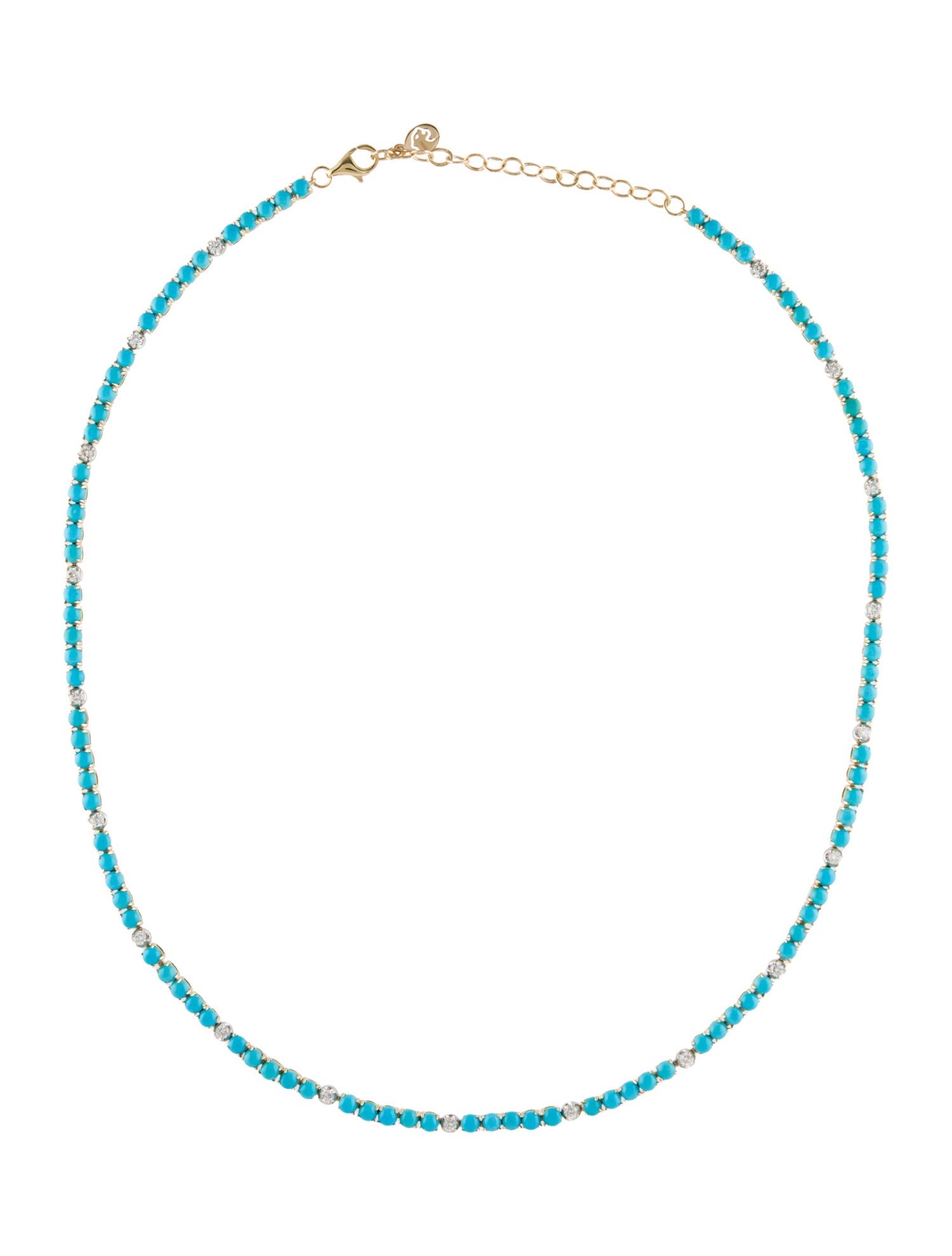 Effy Jewelry 14K 11.00ctw Turquoise & Diamond Chain Necklace