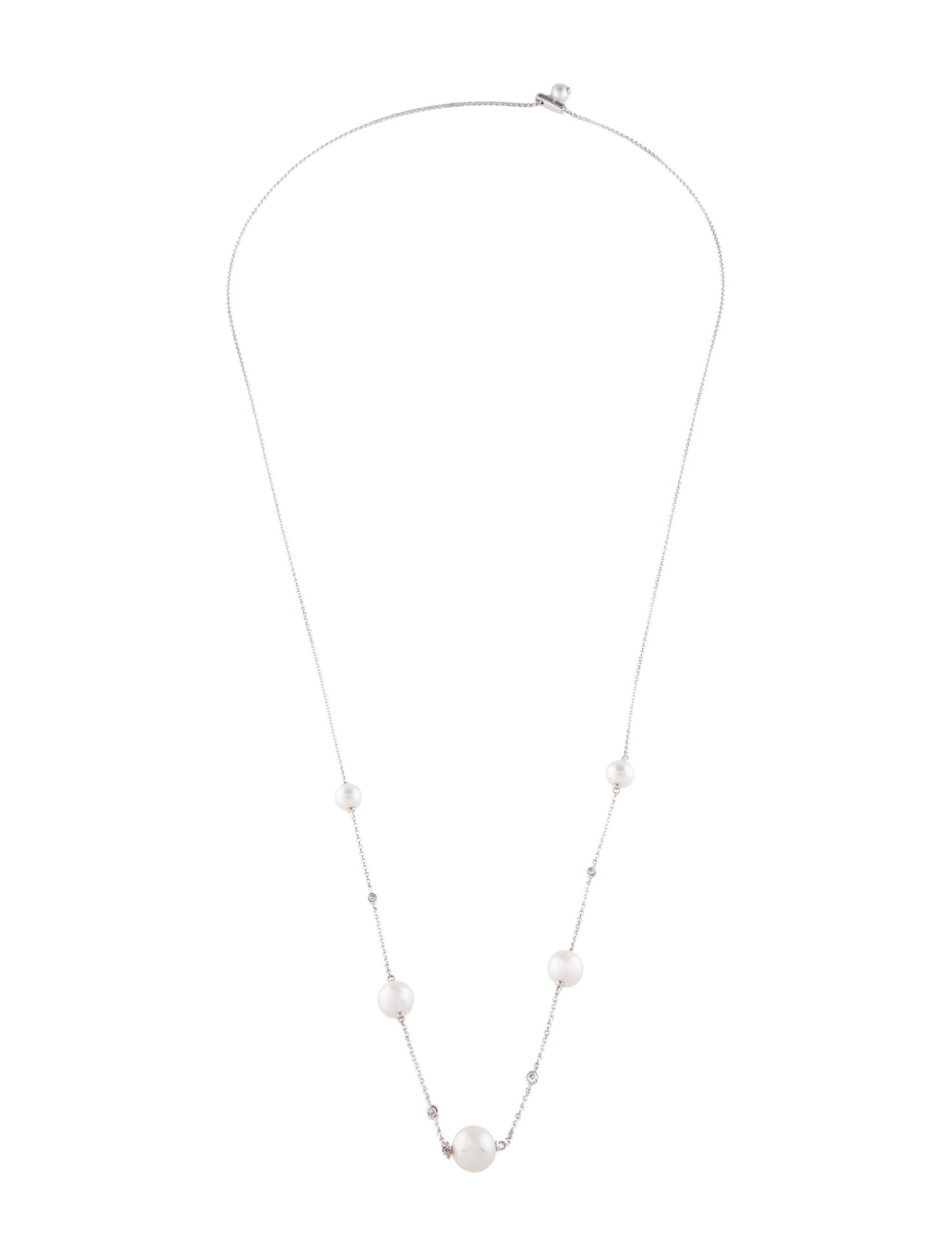 Effy Jewelry 14K Pearl & Diamond Station Adjustable Necklace