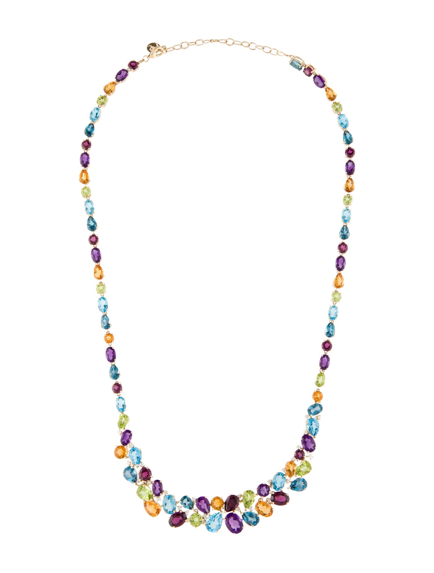 Effy Jewelry 14K Multistone & Diamond Mosaic Necklace