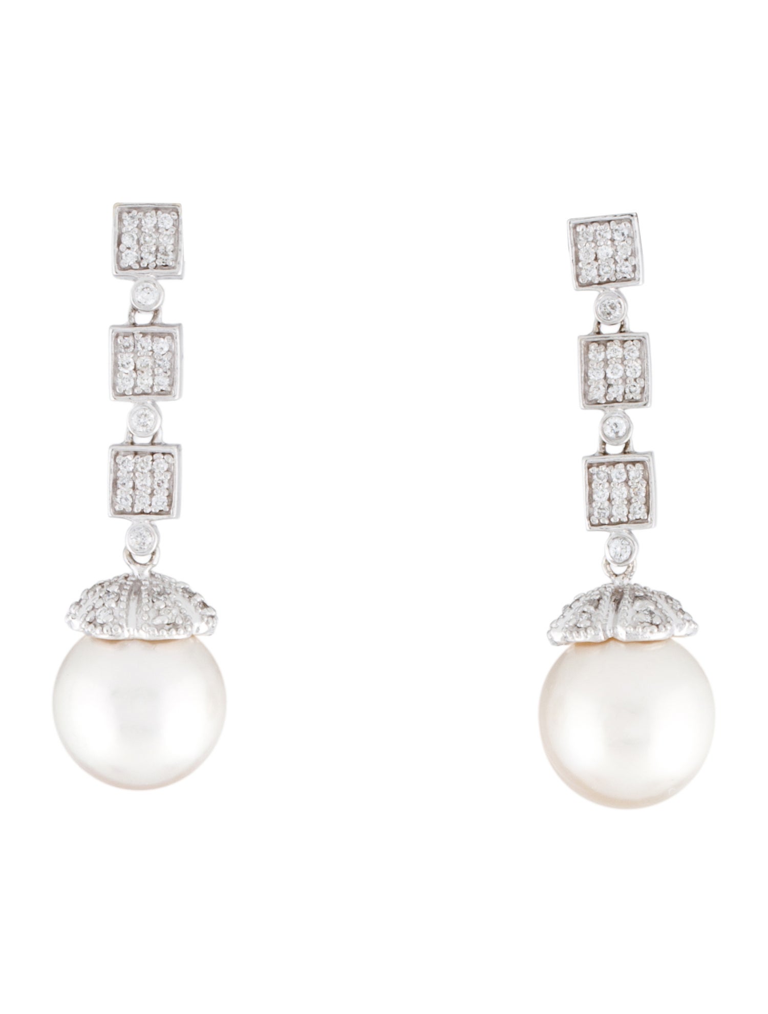 Effy Jewelry 14K Pearl & Diamond Drop Earrings