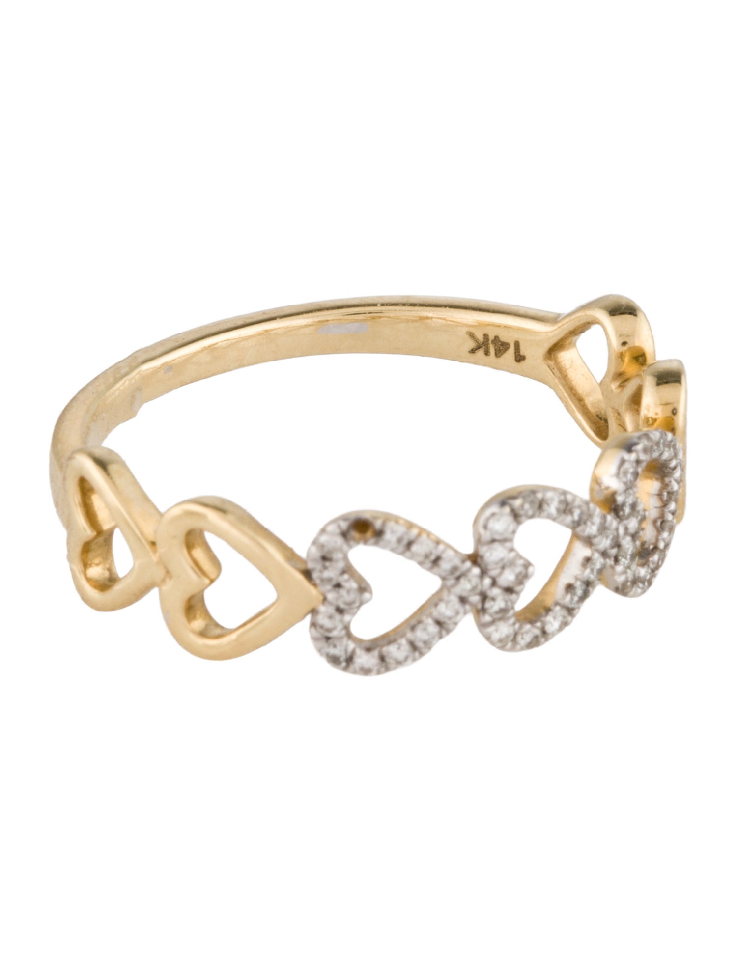 Effy Jewelry 14K Diamond Triple Heart Band