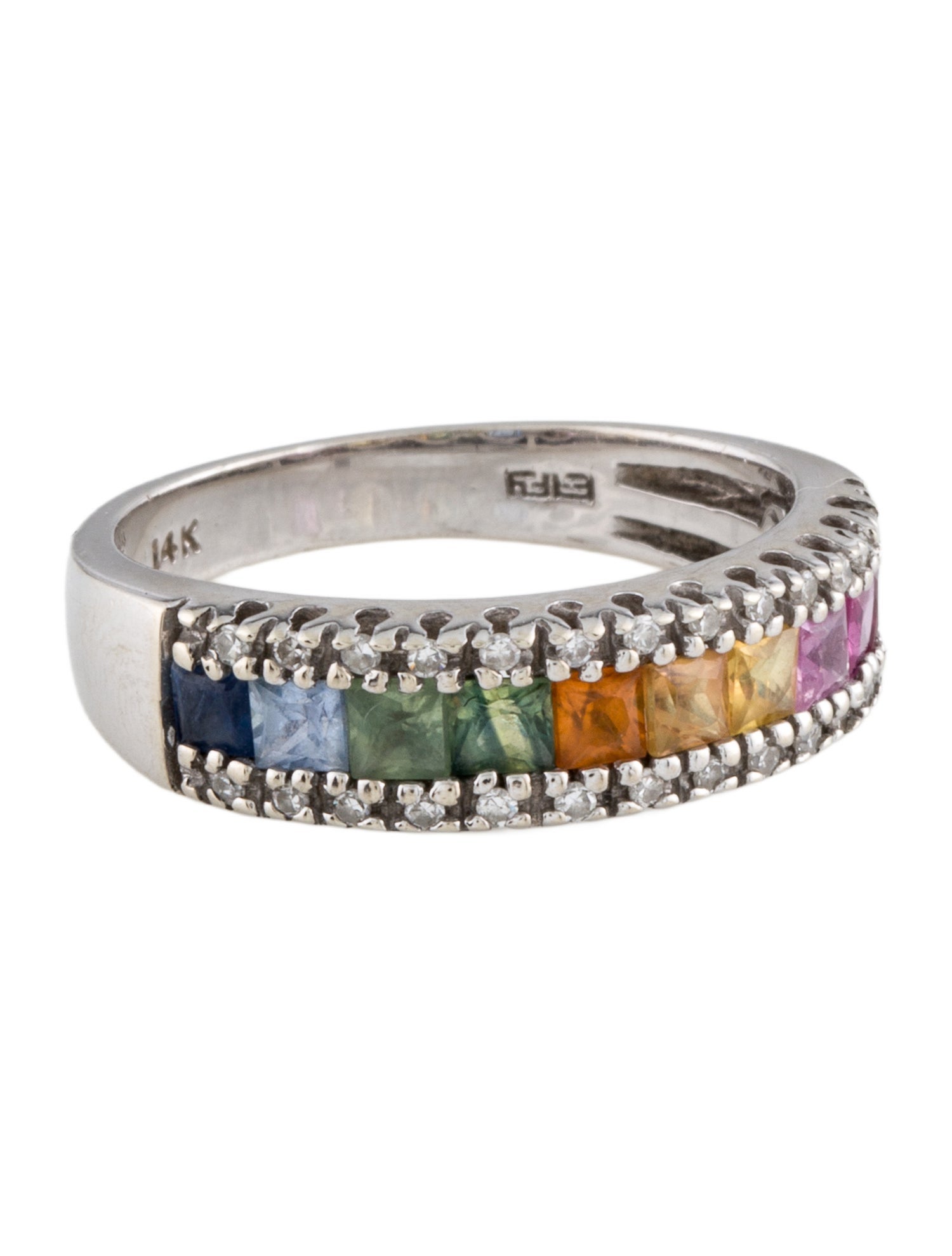 Effy Jewelry 14K Ruby, Sapphire & Diamond Band Ring